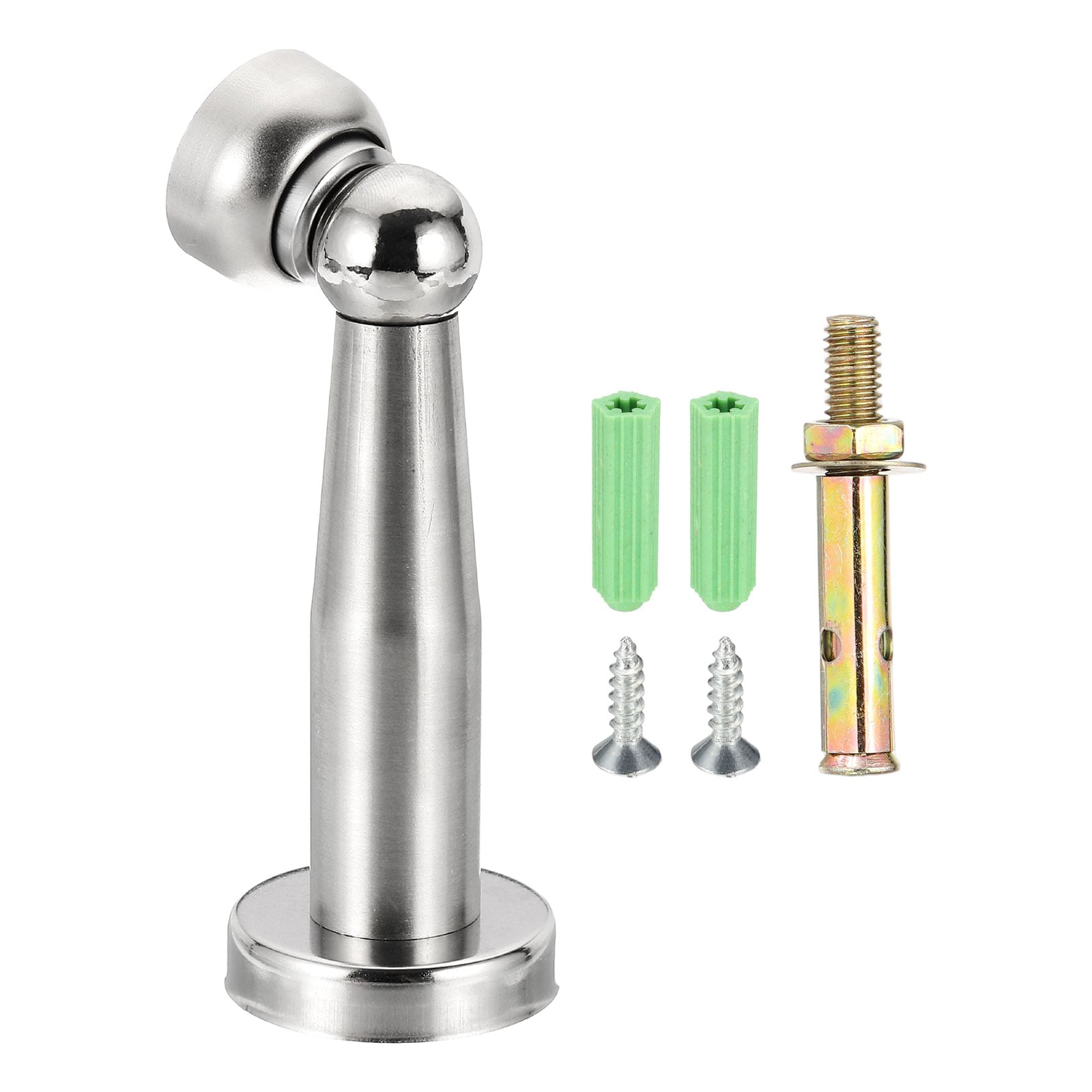 Unique Bargains 4.9 Inch Magnetic Door Stoppers Wall Floor Mounted Magnetic Door Catch Holder Stainless Steel Door Stops for Bedroom Bathroom Kitchen Office Silver #S26051400UX4135