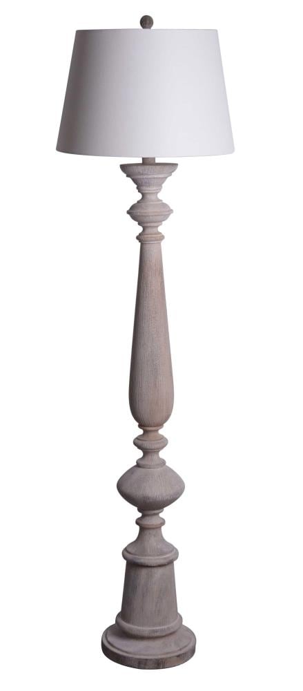 White Wash Shaded Floor Lamp, 65 Inch Floor Lamps