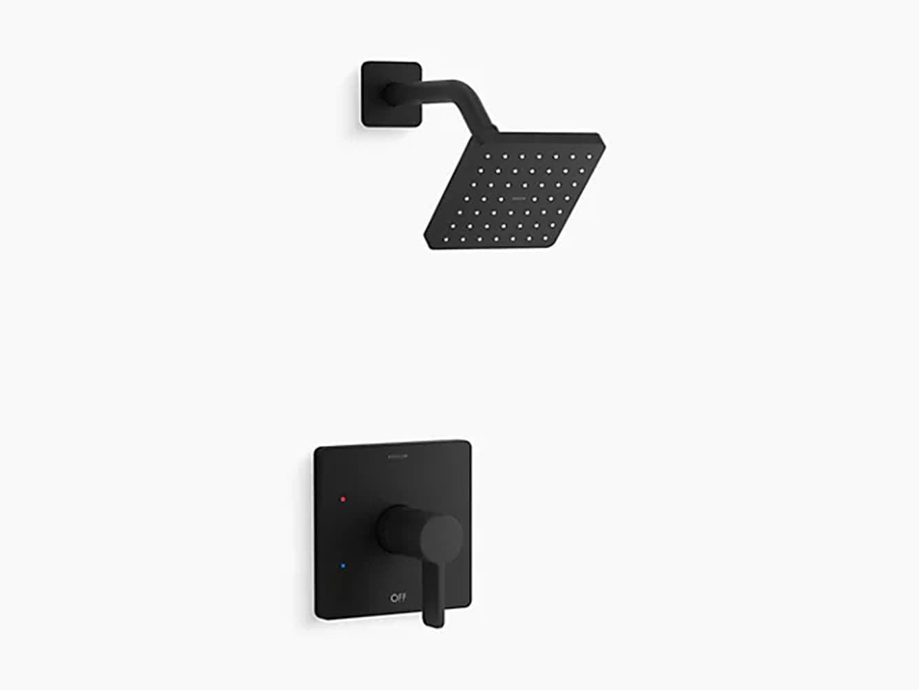 KOHLER K-TS23503-4G-BL Matte Black 1-handle Single function 4-Inches Square Shower Faucet (Valve Not Included)