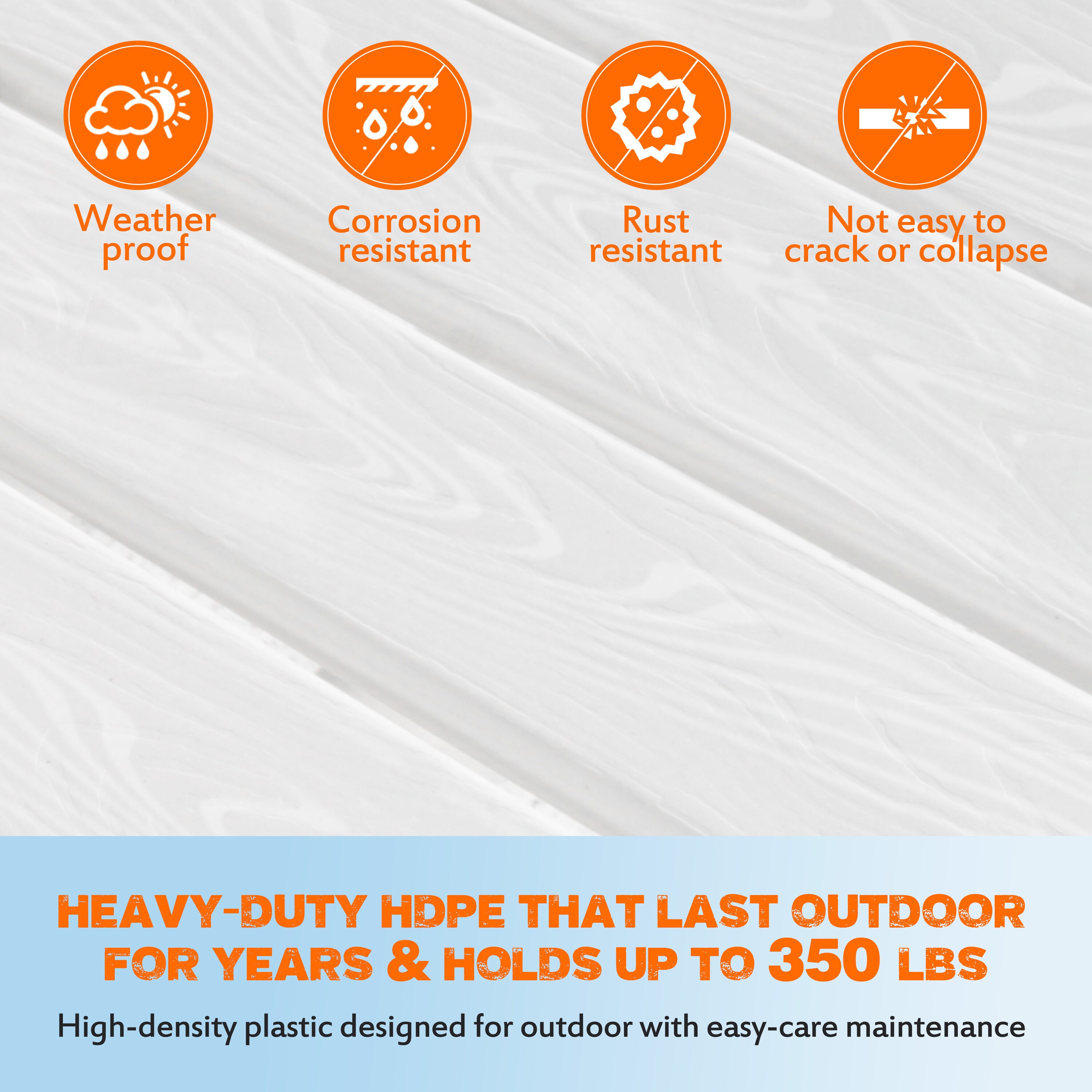 VEIKOUS PG0207-HDPE-WH-1 Patio-Chairs - View #2