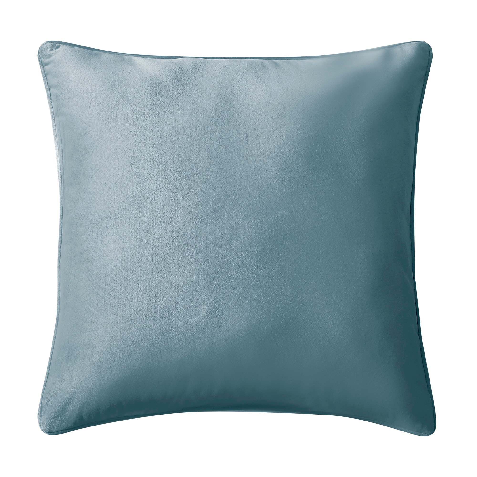 Brielle Home Soft Velvet Square Navy 18 in. x 18 in. Throw Pillow, Blue