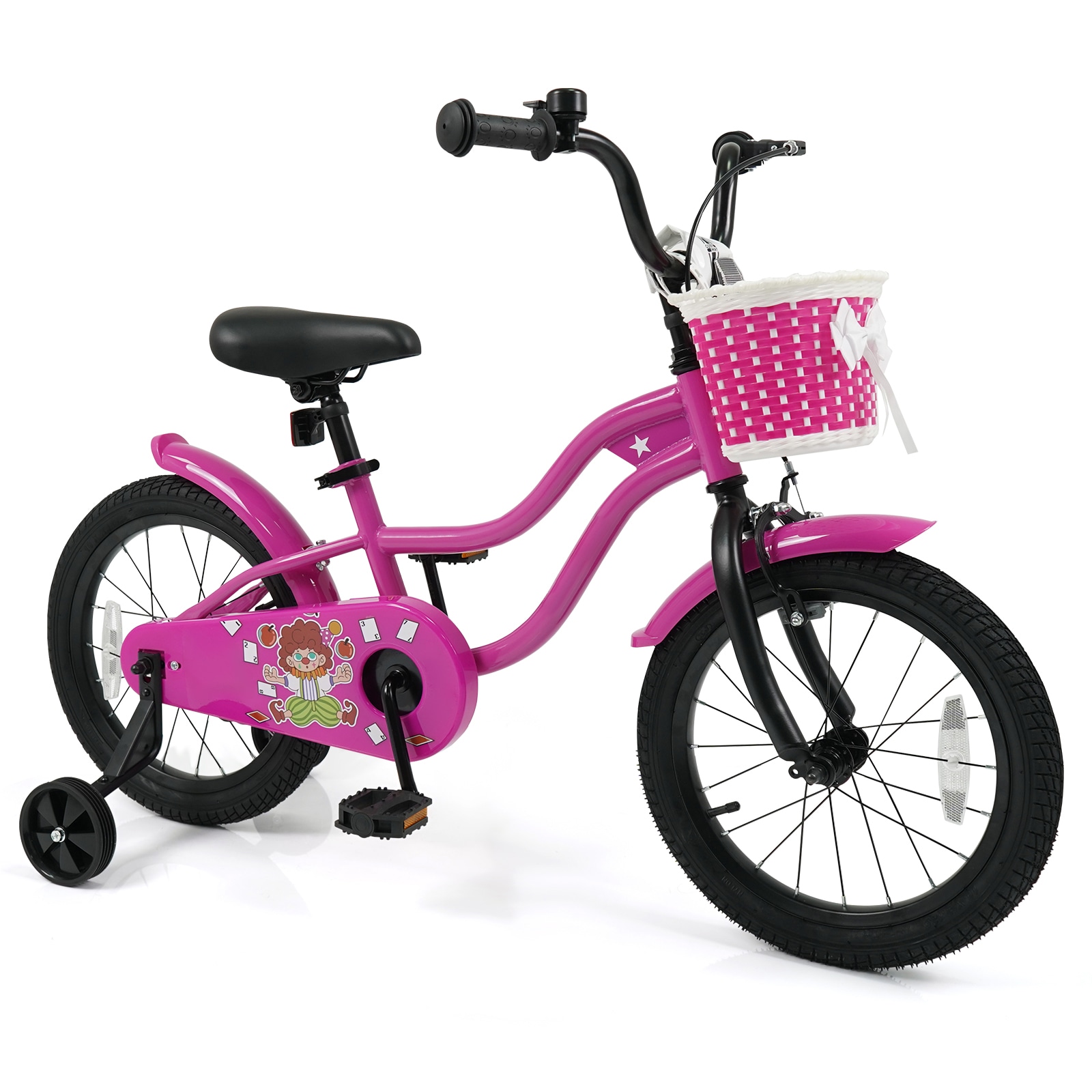 Slickblue Childrens Bicycle with Removable Front Basket Colorful Patterns and Bell for Asphalt Roads and Boardwalks (12/14/16/18 Inch)