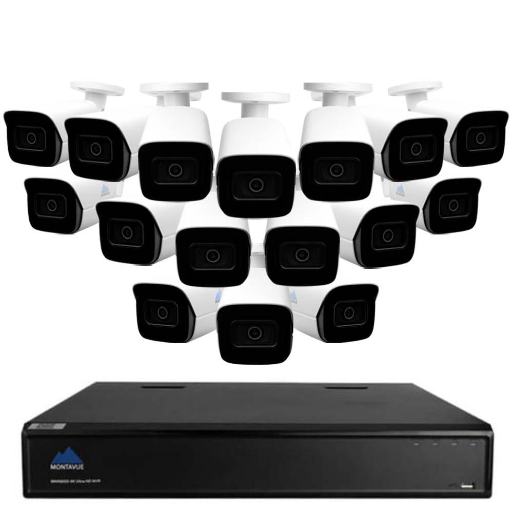 Montavue MTIP12163-164KBSMD Indoor/Outdoor 16-Camera Plug-in Bullet 3Tb Hard Drive Security Camera System