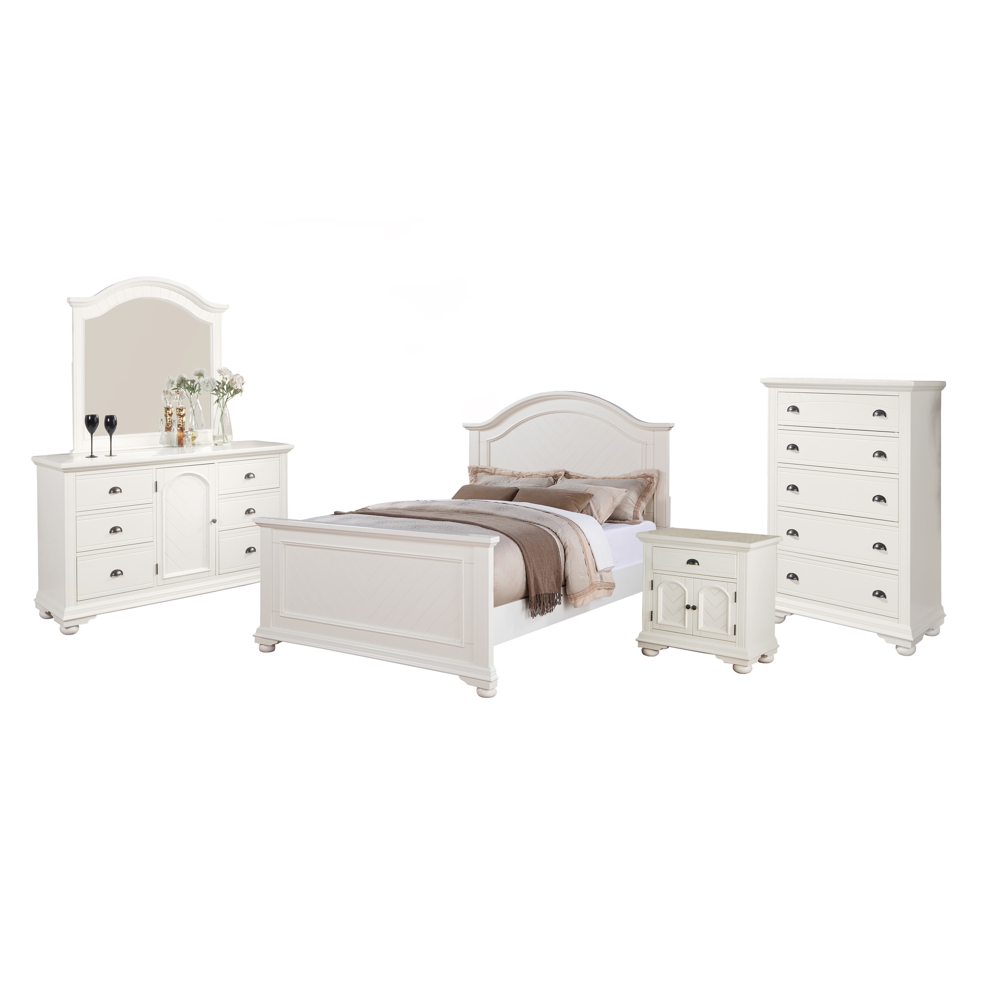 Picket House Furnishings BP700QB5PC Addison White Queen Bedroom Set