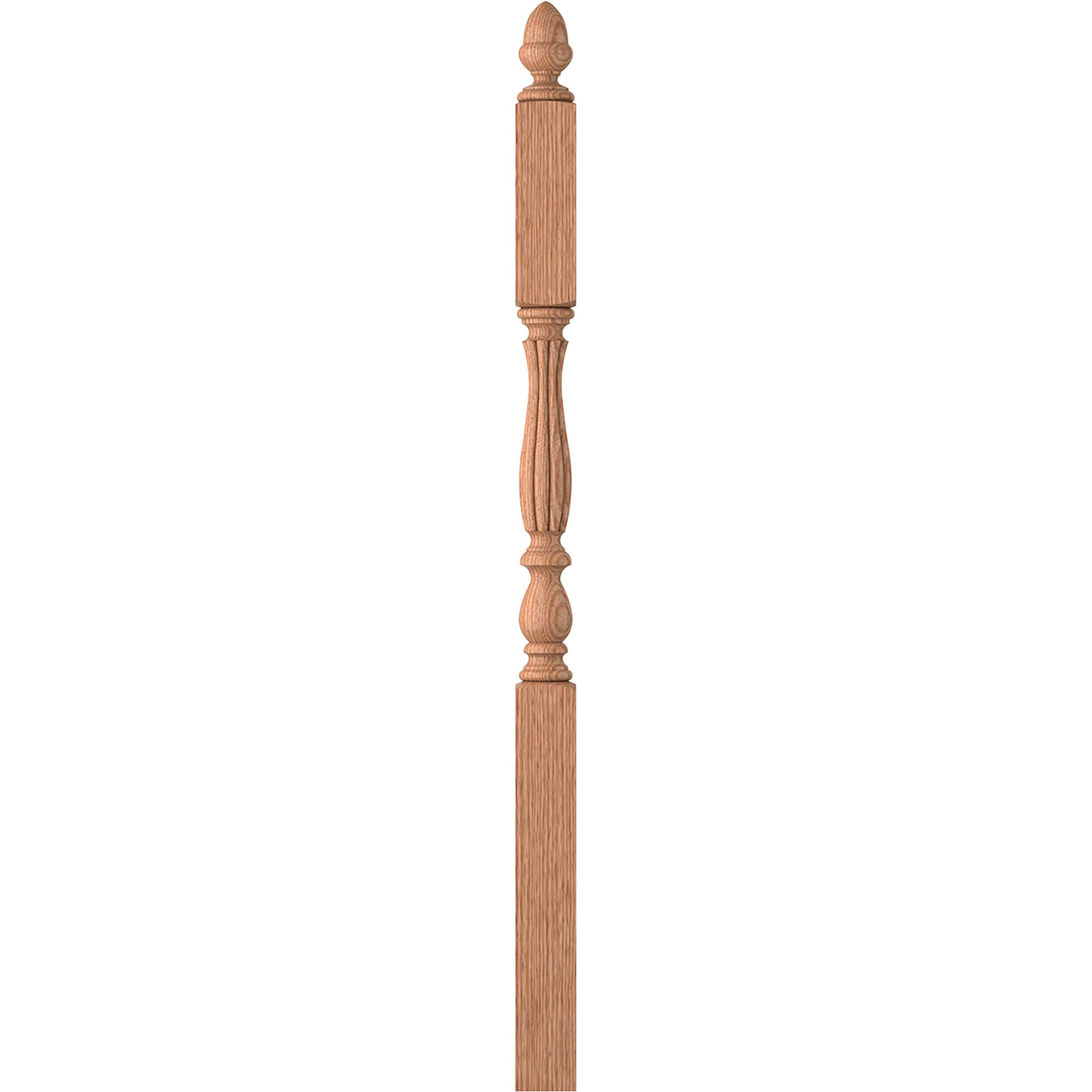 L.J. Smith Stair Systems LJB-3945-O Harbor 3.25-in x 57.6875-in Unfinished Red oak Balcony Stair Newel Post