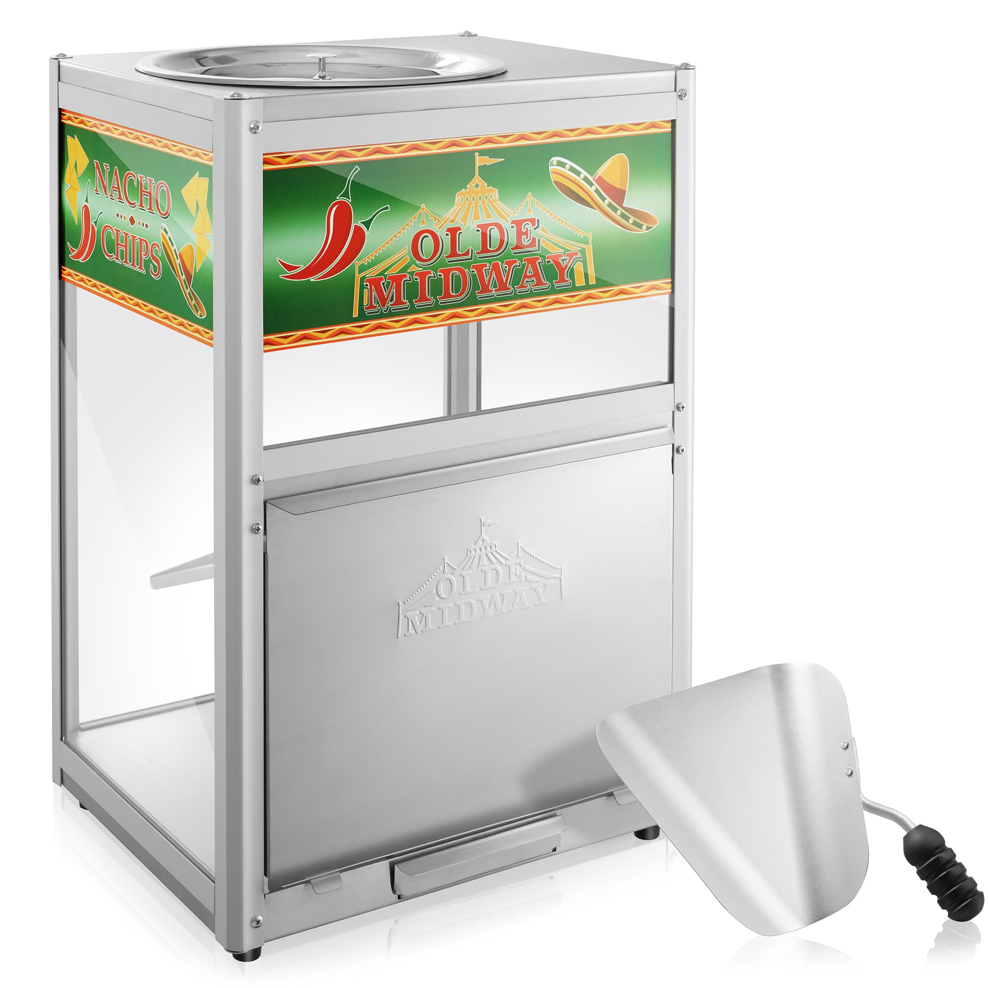 Olde Midway CON-NCM-9253 Nacho Chip Warmer Merchandiser w Scoop - Commercial Concession Station