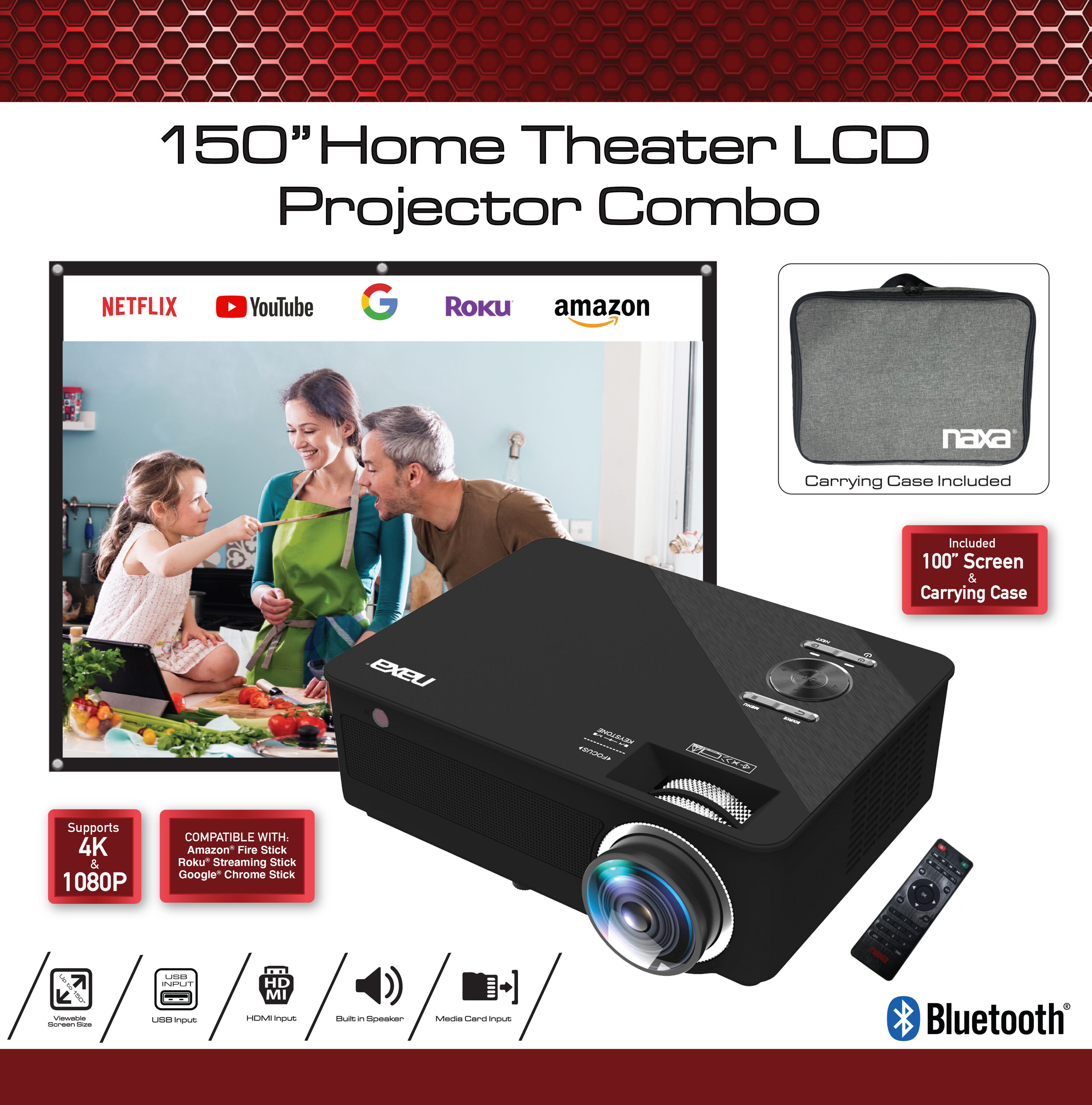 naxa 150 home theater lcd projector combo