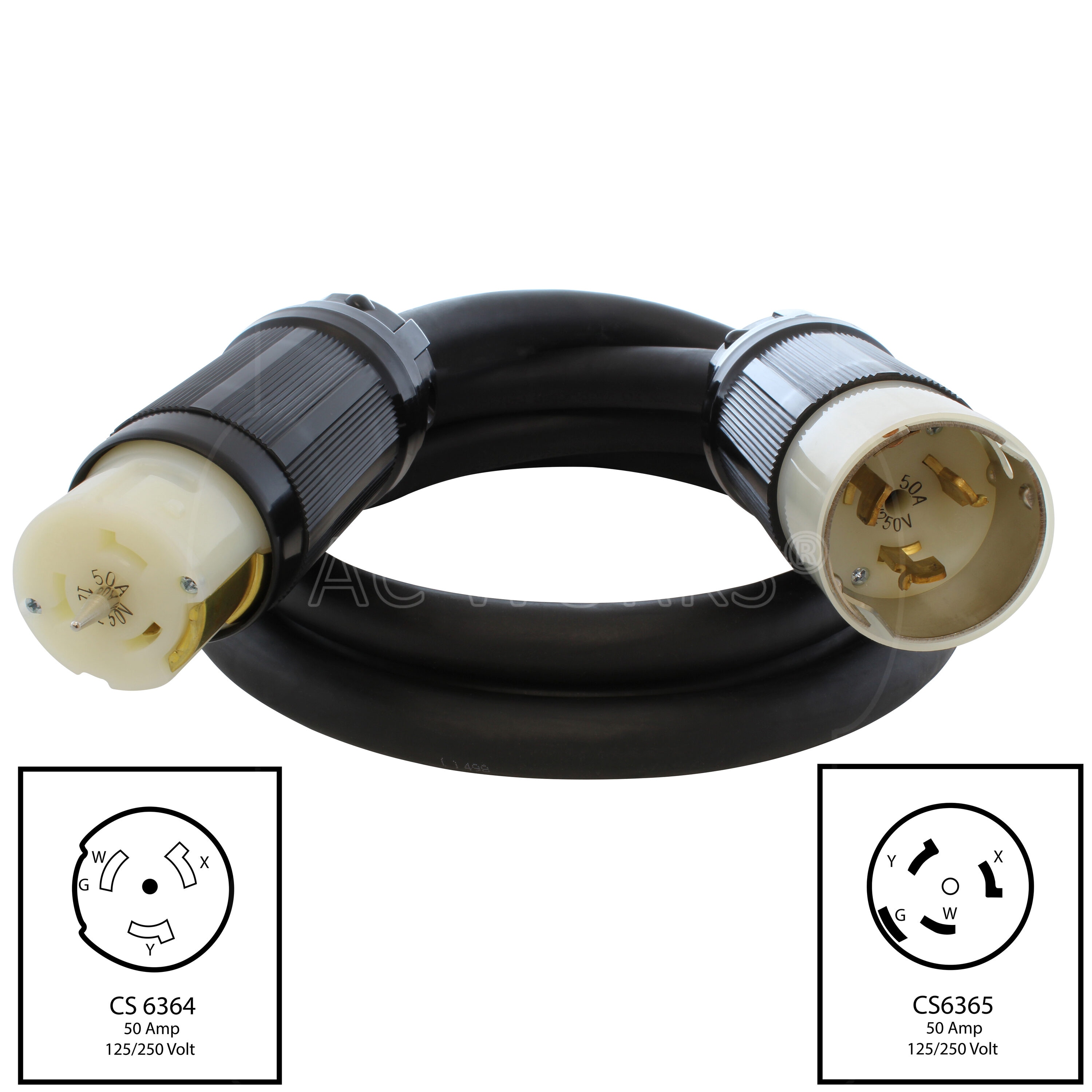 AC WORKS CS6364/CS6365 Cord 50-ft 6/4 4 Prong Black Indoor/Outdoor SOOW Heavy Duty Locking Extension Cord TESS2-050E Sansujyuku sansujyuku.com