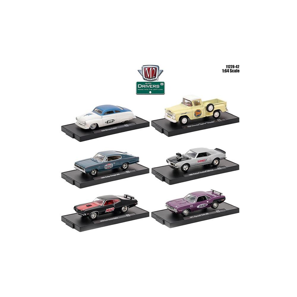M2 Machines DTDP6764  11228-42 Drivers 6 Cars Set Release 42 in Blister Packs 1-64 Diecast Model Car