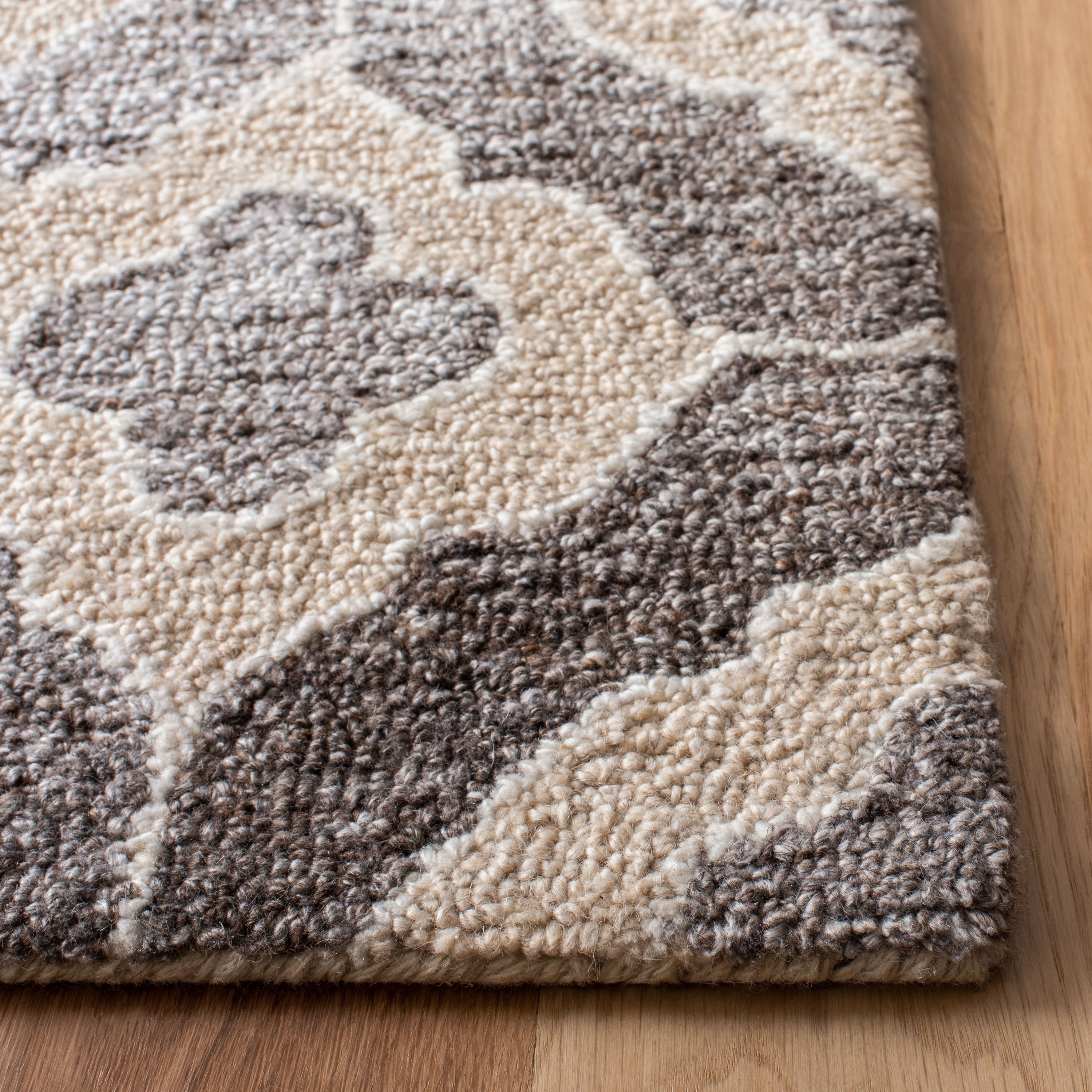 Handmade Gray Abstract Wool Area Rug 8' x 10'