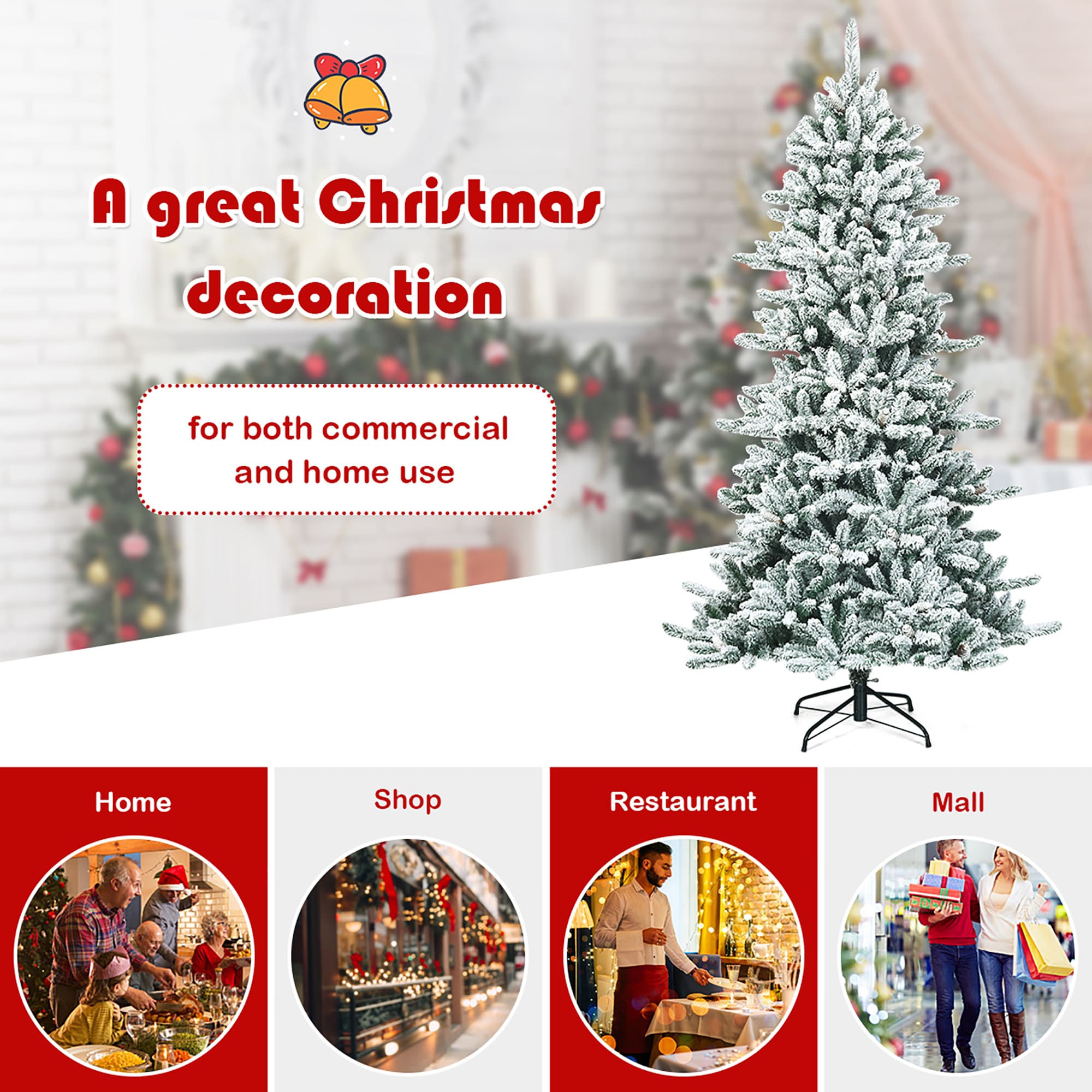 Costway CM22806 Artificial-Christmas-Trees - View #6