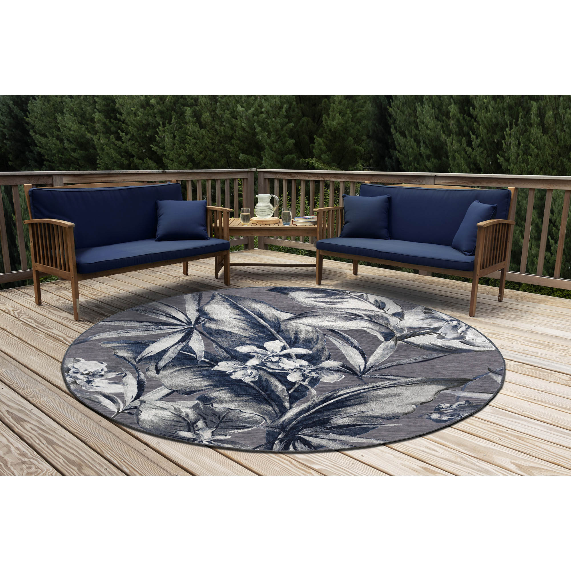 Liora Manne CYN45938247 Canyon 3 x 5 (ft) Loomed Polypropylene Charcoal Rectangular Indoor/Outdoor Stripe Area rug