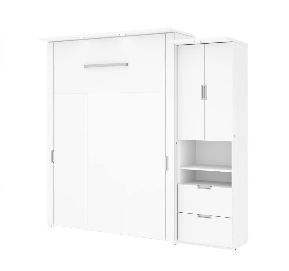 tweede Consequent Competitief Bestar Lumina White Queen Transitional Murphy Bed in the Beds department at  Lowes.com