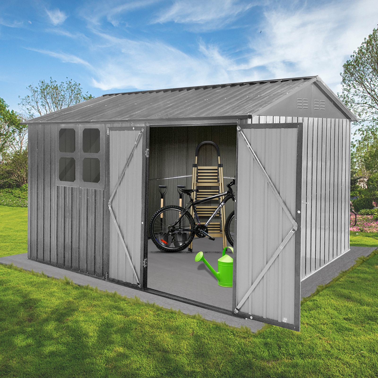 WELLFOR TWSG011-BN Metal-Storage-Buildings-Sheds - View #2