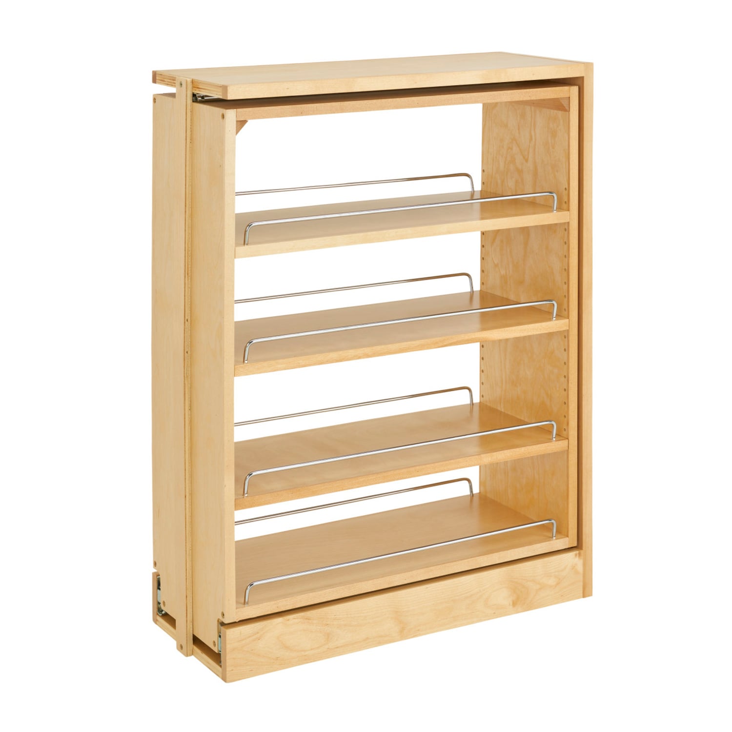 Rev-A-Shelf 9-in W x 30-in H 4-Tier Cabinet-mount Wood Pull-out Spice Rack  in the Cabinet Organizers department at