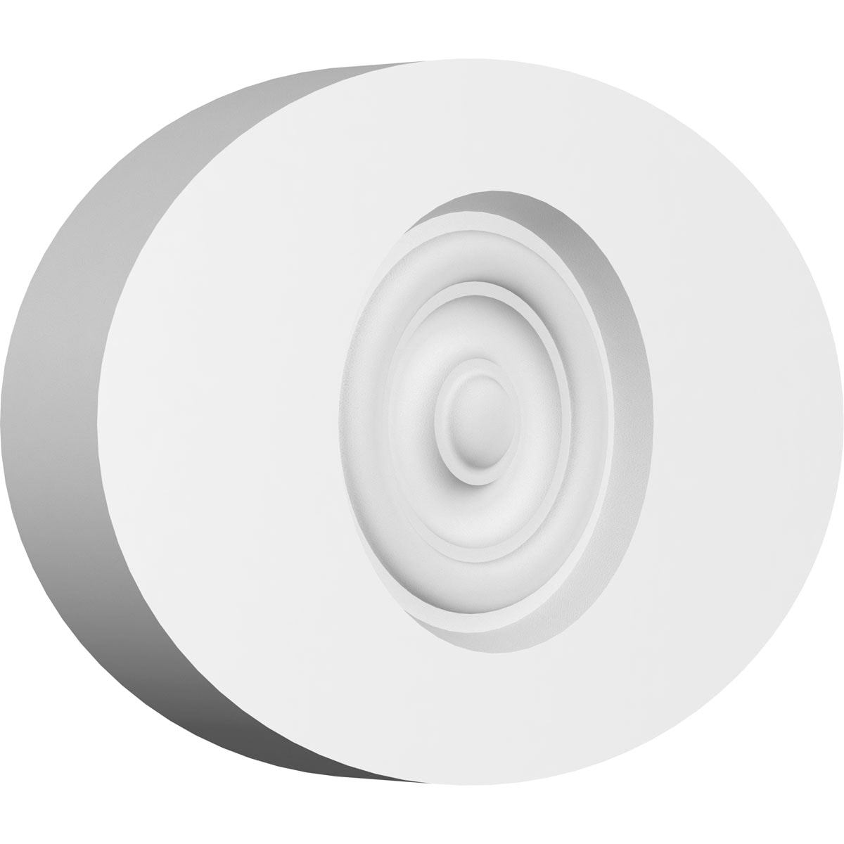 Ekena Millwork ROSP080X053X100DAL02 Standard Dalton Bullseye with Square Edge Bullseye 8-in x 5.25-in Round Unfinished PVC Rosette