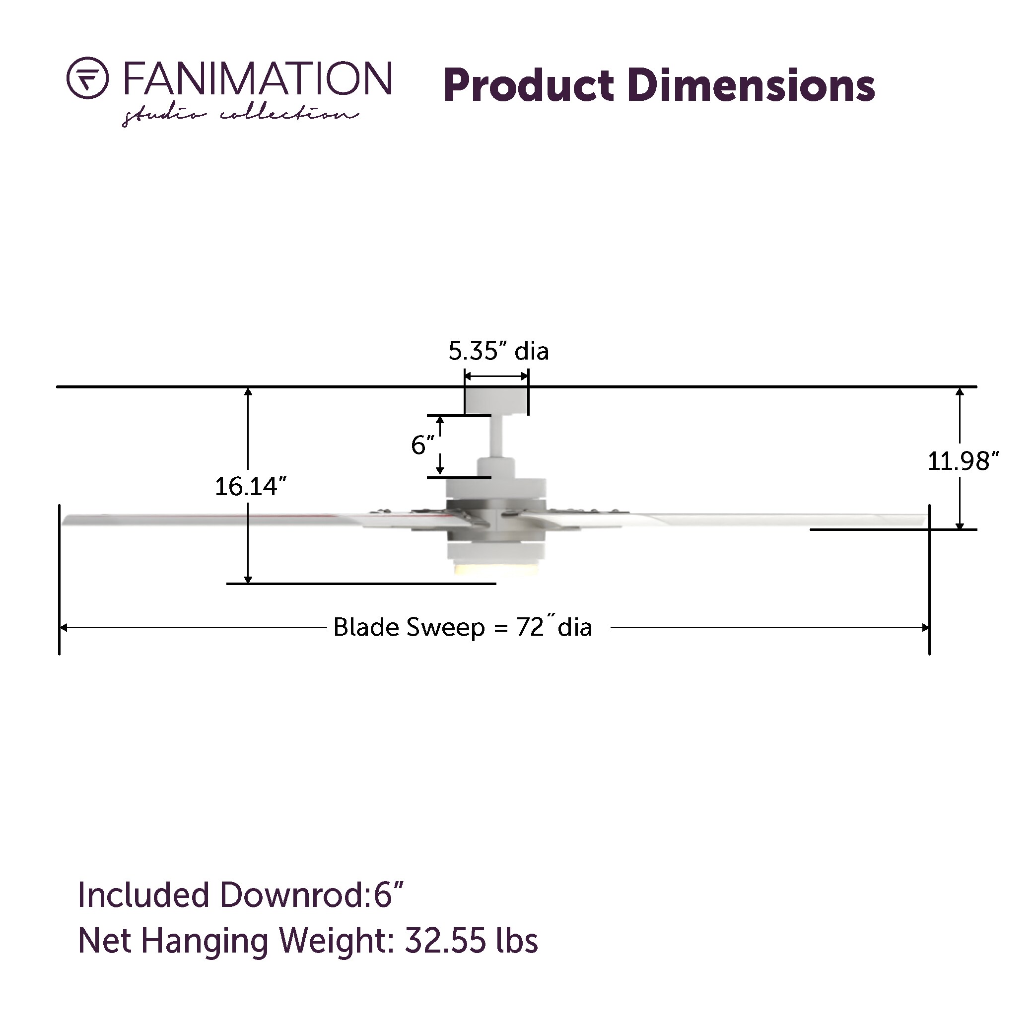 Fanimation Studio Collection LP8147SLMWBN Ceiling-Fans - View #11