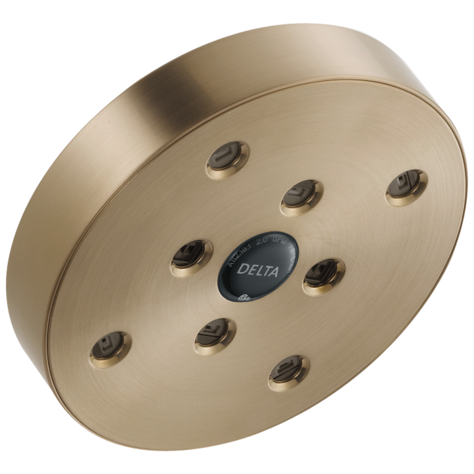 Delta RP70175CZPR Universal Showering Components 1.0 -Spray Lumicoat Champagne Bronze 5.0406-in Round Fixed High Pressure Rain Shower Head 2 GPM