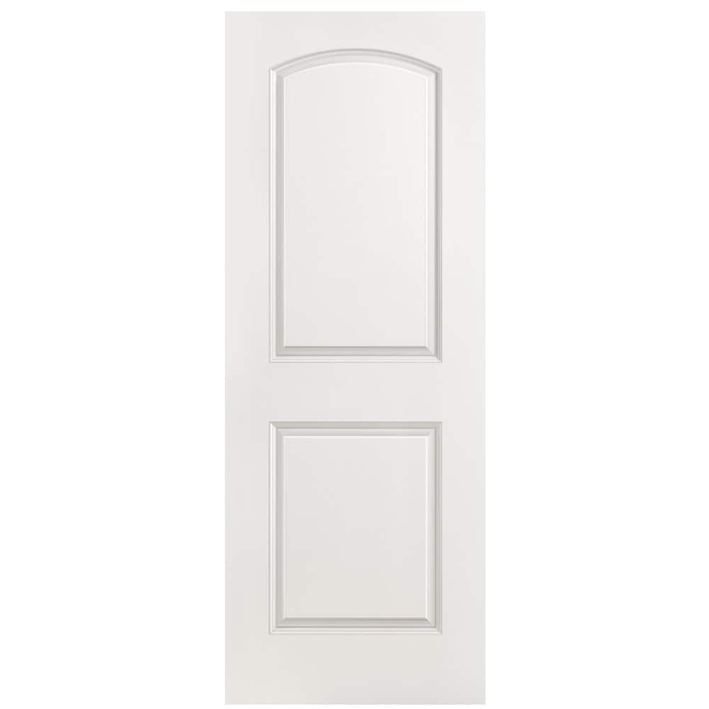 Masonite 743381 Roman 36-in x 80-in (primed) 2-panel round top Smooth Hollow core Primed Molded composite Slab Door