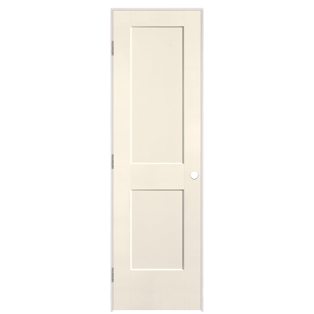 Masonite 895953 24-in x 80-in Moonglow Solid core 2-panel square Right hand Smooth Prefinished Molded composite Flat Jamb Single Prehung Interior Door