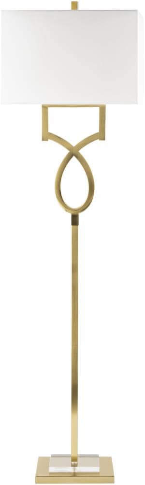 Eicher Minimalist White Metal Floor Lamp with Linen Shade