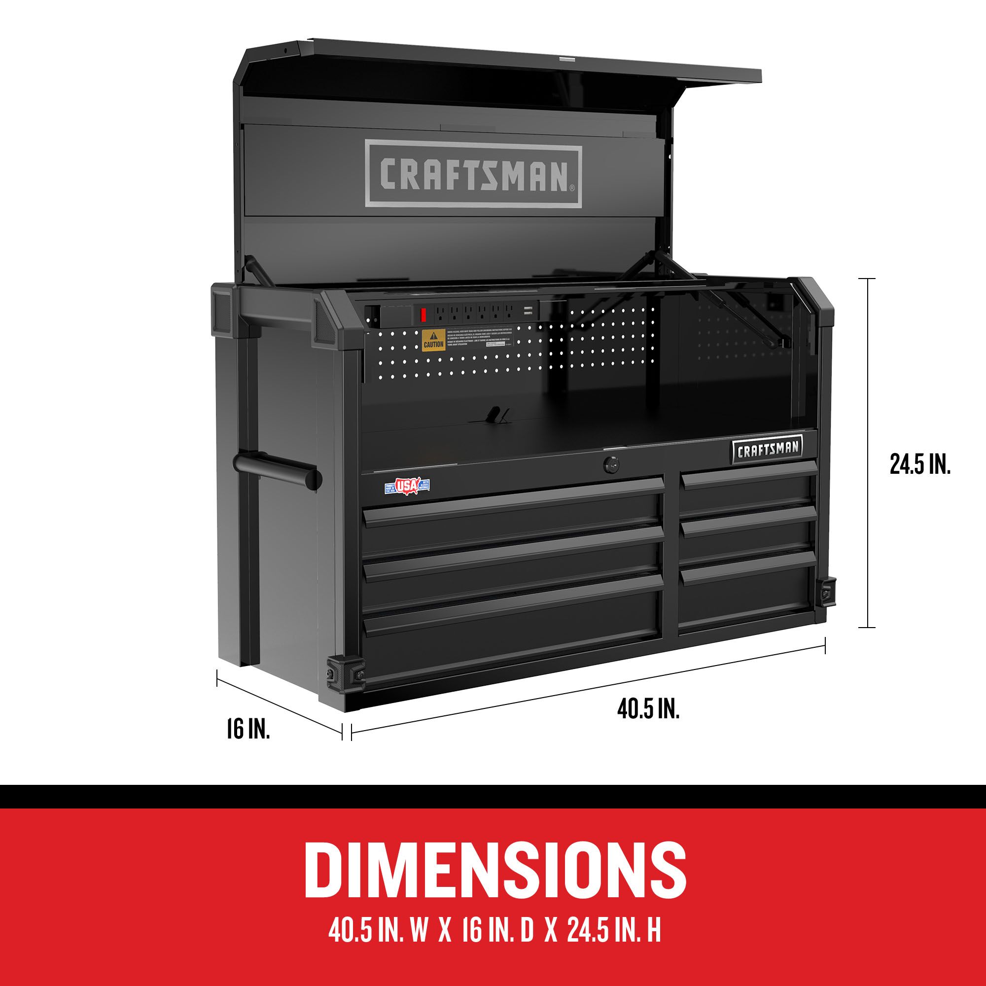 Craftsman Premium 2000 Series 405 In W X 245 In H 6 Drawer Steel Tool Chest Black 0633