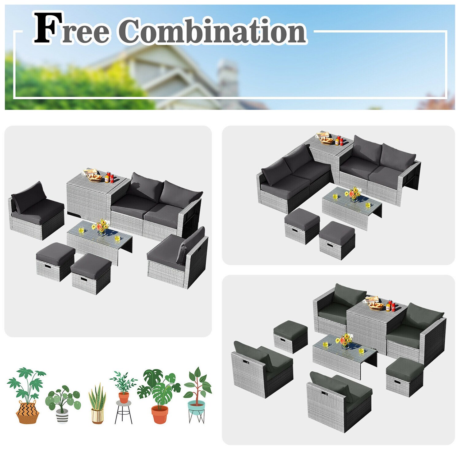 Forclover HYFC-8604GR Patio-Conversation-Sets - View #12