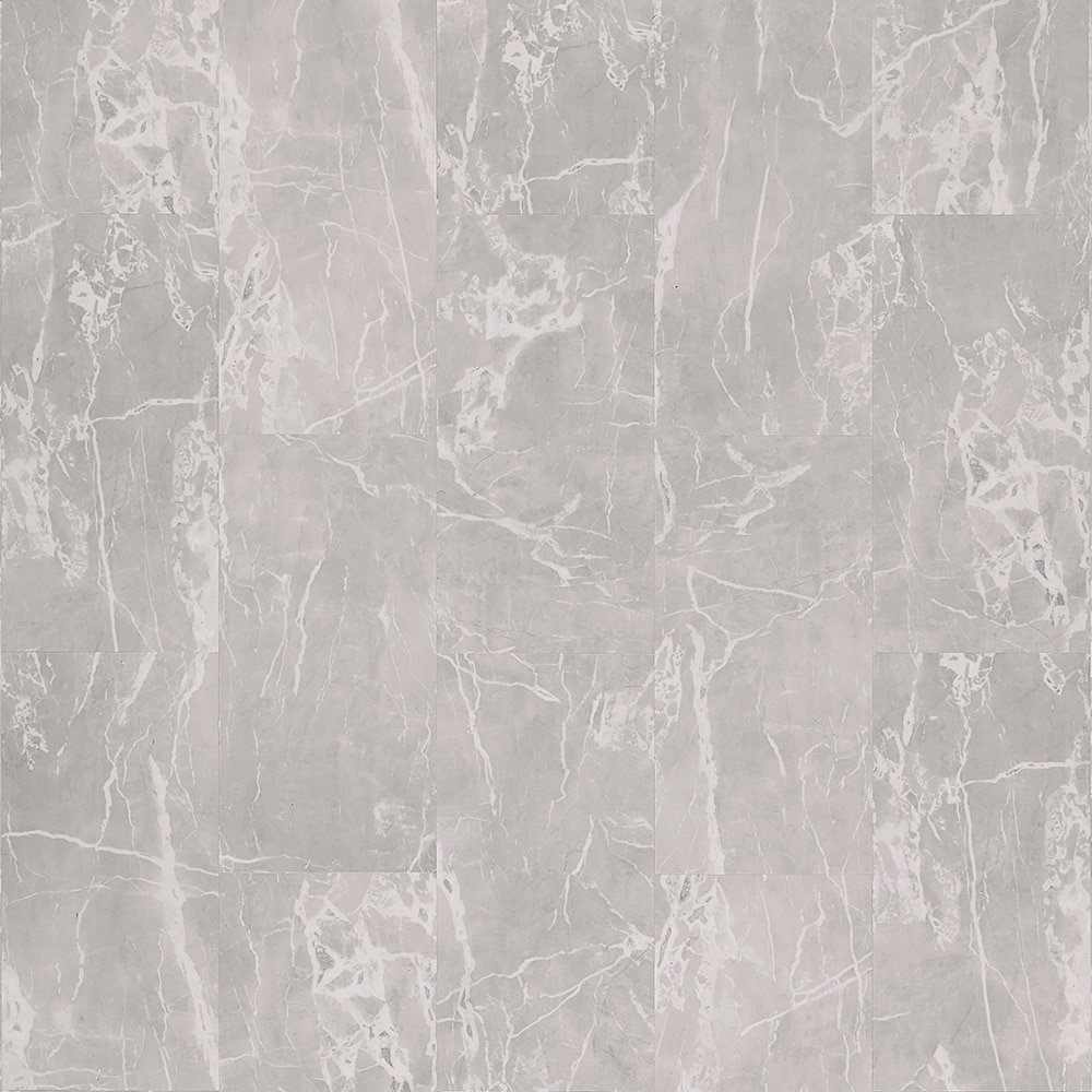 Silver Imperial Marble 12-mil x 12-in W x 24-in L Interlocking Luxury Vinyl Tile Flooring (19.88-sq ft/ Carton) in Gray | - STAINMASTER LSM01-905