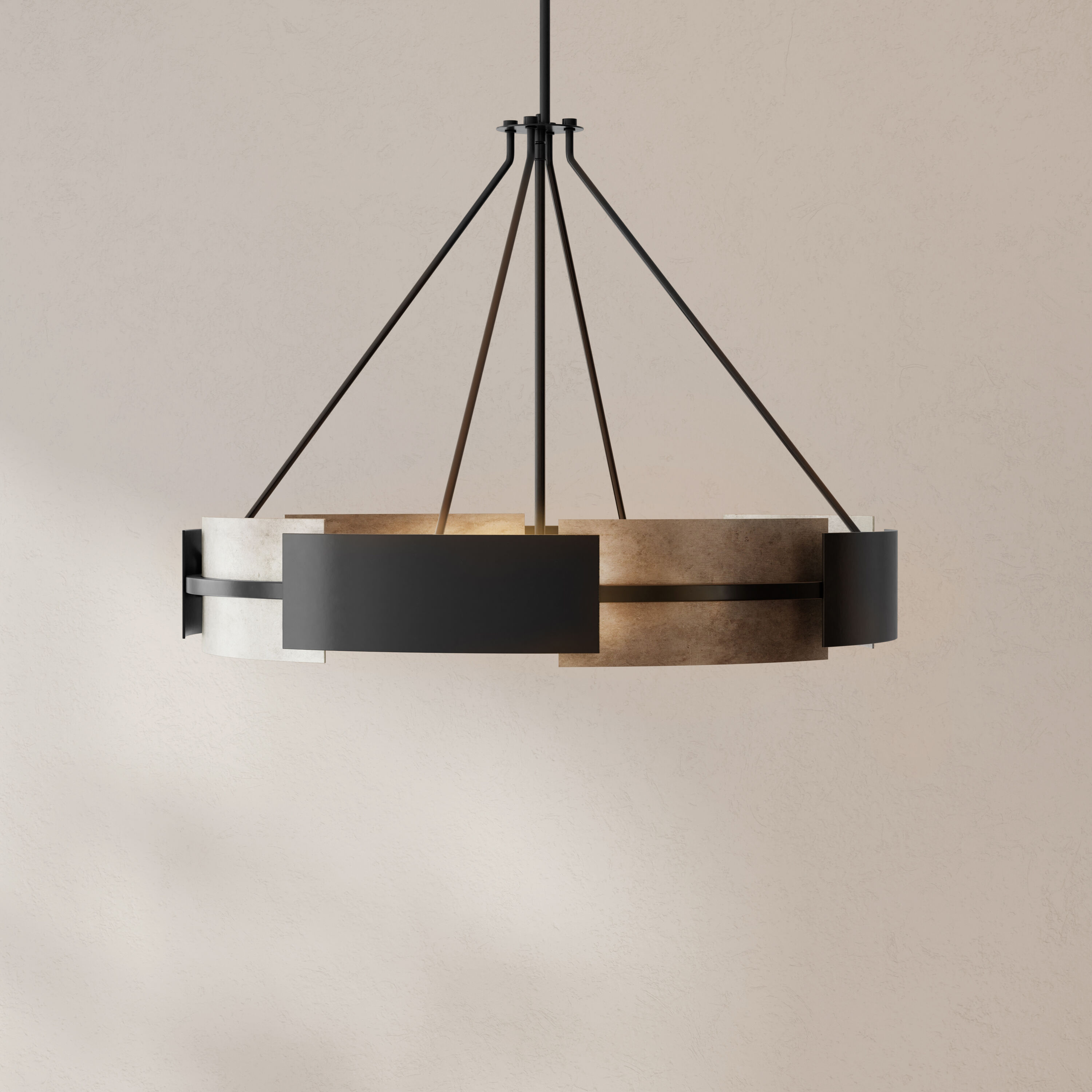 Progress Lighting Lowery 6-Light Matte Black Modern/Contemporary Chandelier