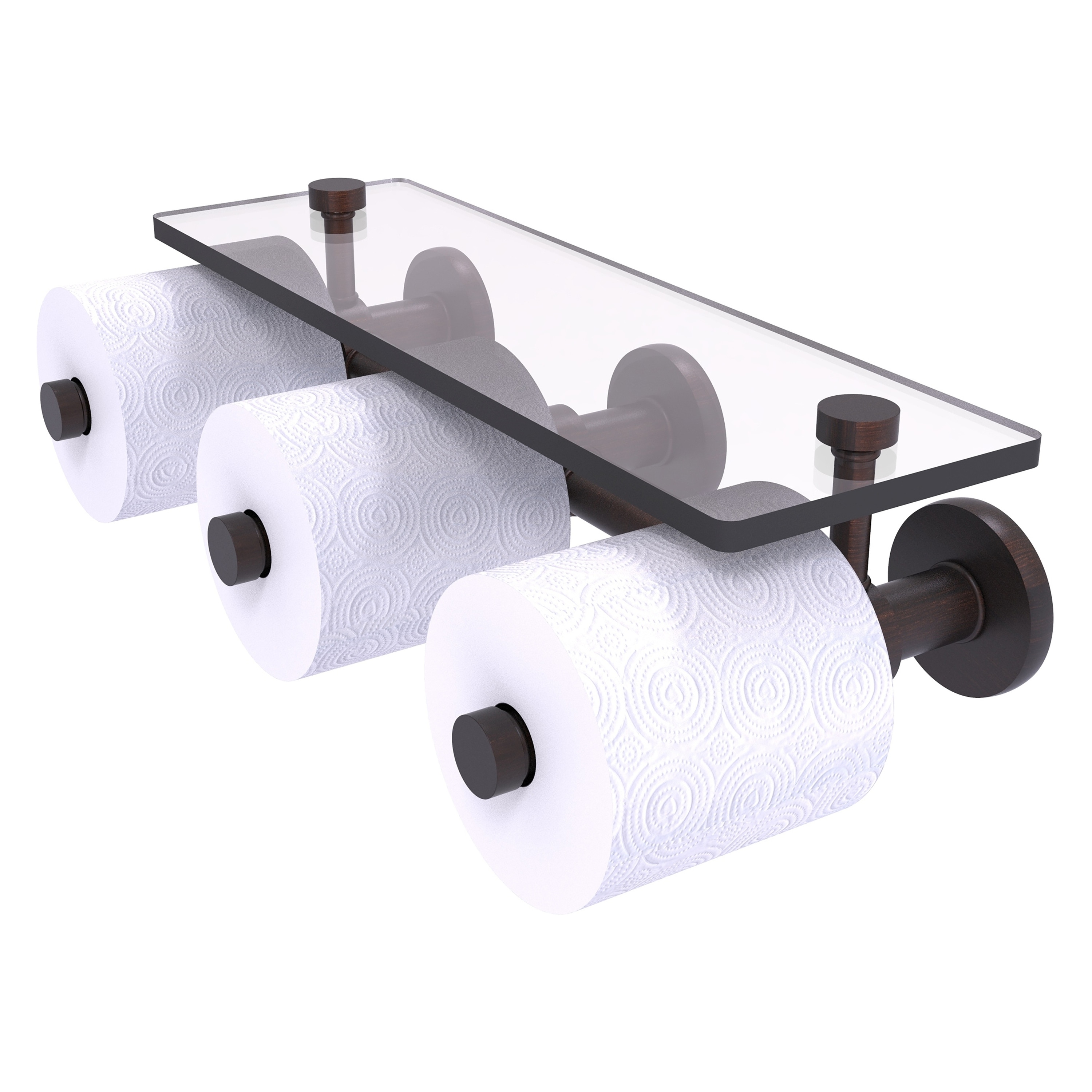 Allied Brass P1000-35-3S-VB Prestige Skyline Venetian Bronze Wall mount Double post Toilet Paper Holder 3 -Rolls