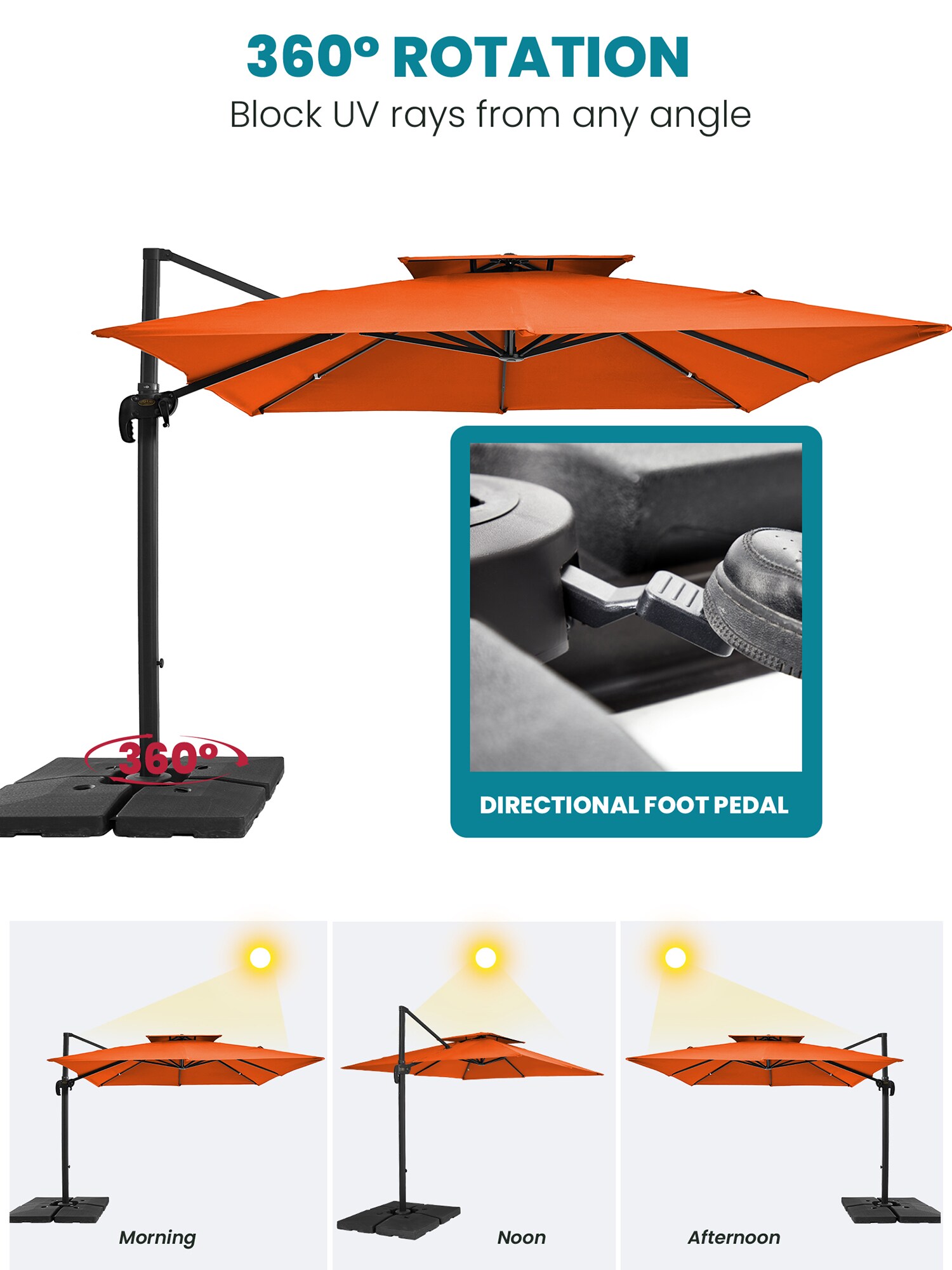 Remove and install a hand crank and rope in Roma Umbrella 