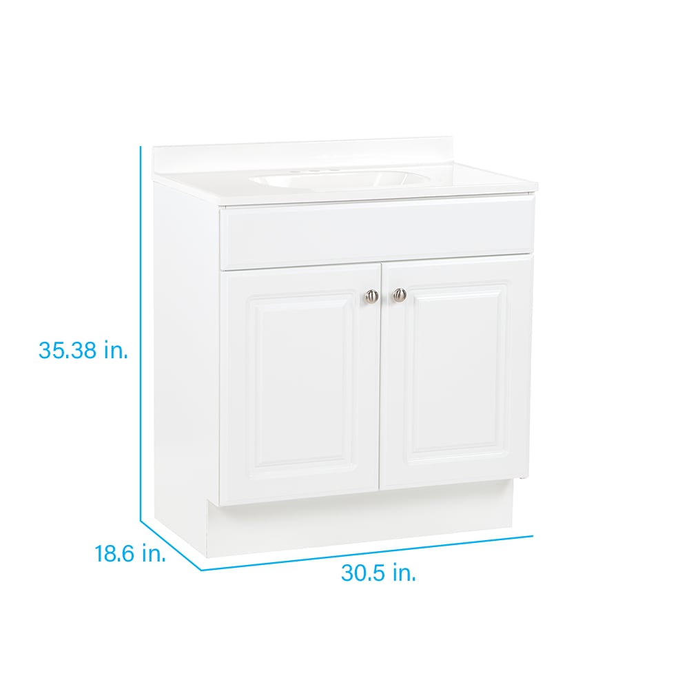 Project Source White 36-in White Undermount Single Sink Bathroom Vanity with White Cultured Marble Top