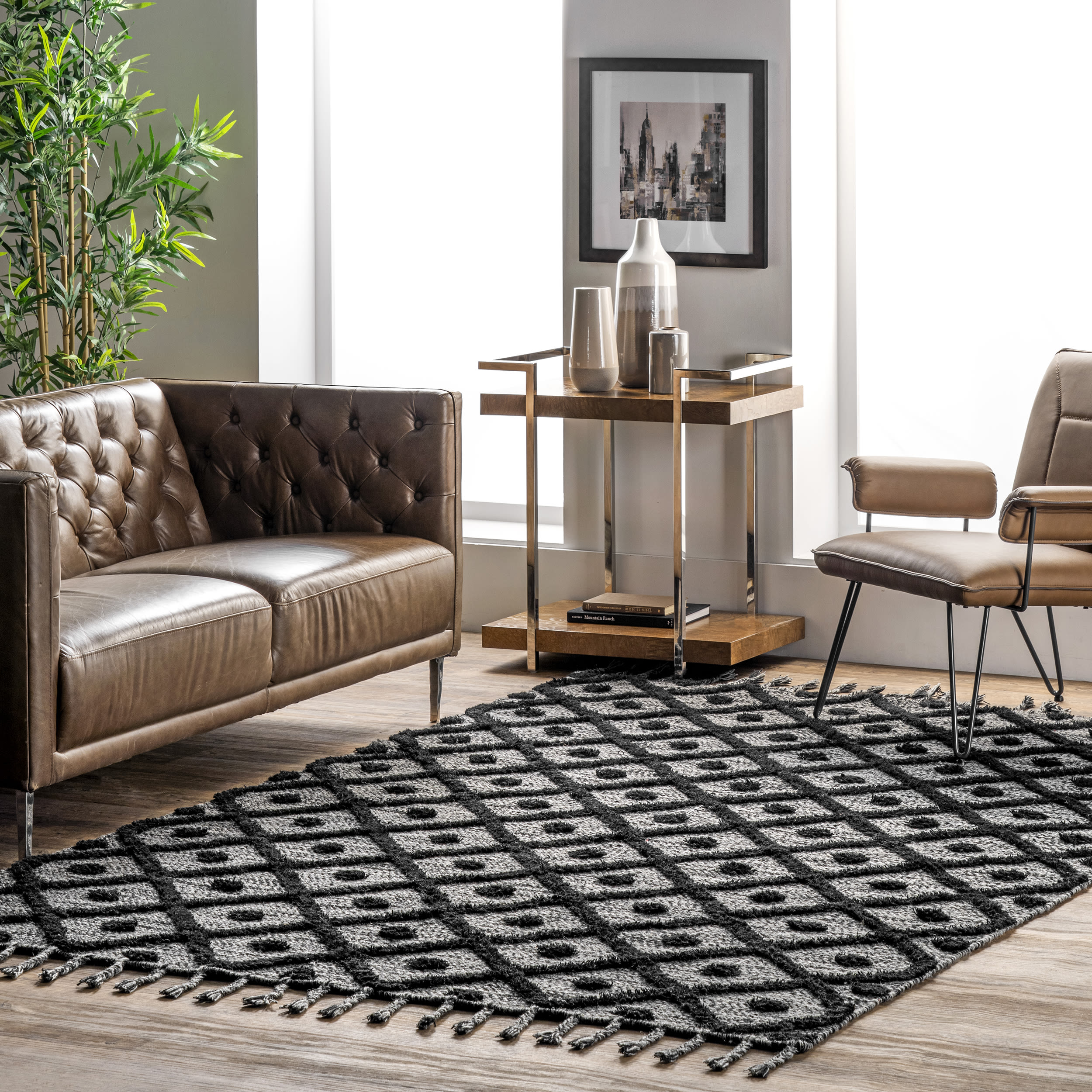 nuLOOM APPE01B-8010 Prairie 8 x 10 (ft) Loomed Wool Dark Grey Rectangular Indoor Solid Area rug