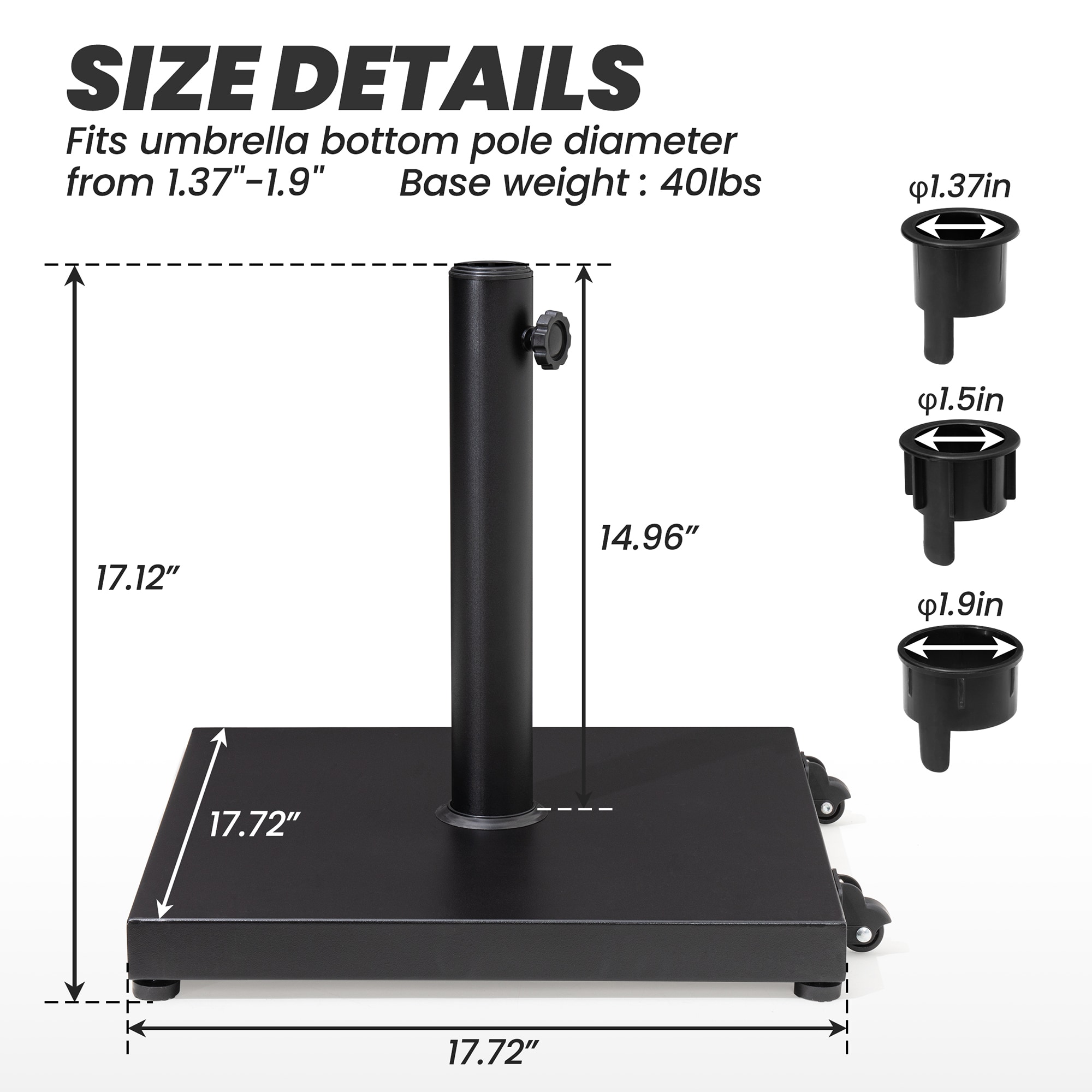 Crestlive Products CL-UB026BLK Umbrella-Bases - View #4