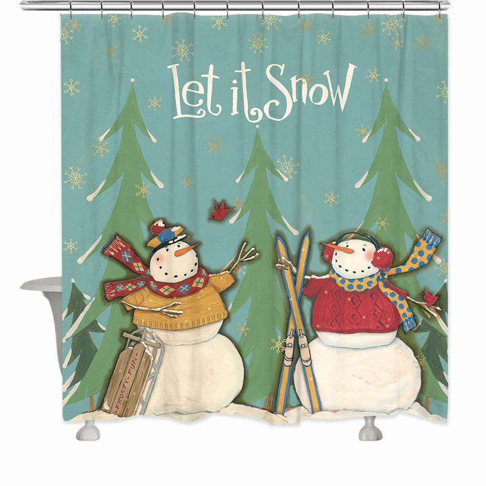 Laural Home LIS72SC 71.0-in W x 72-in L Let it Show Graphic print Polyester Shower curtain