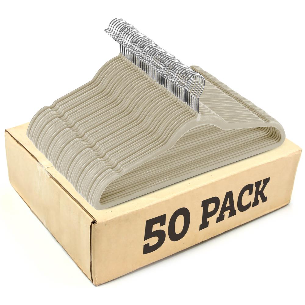 OSTO 50-Pack Velvet Non-slip Grip Clothing Hanger (Ivory) at