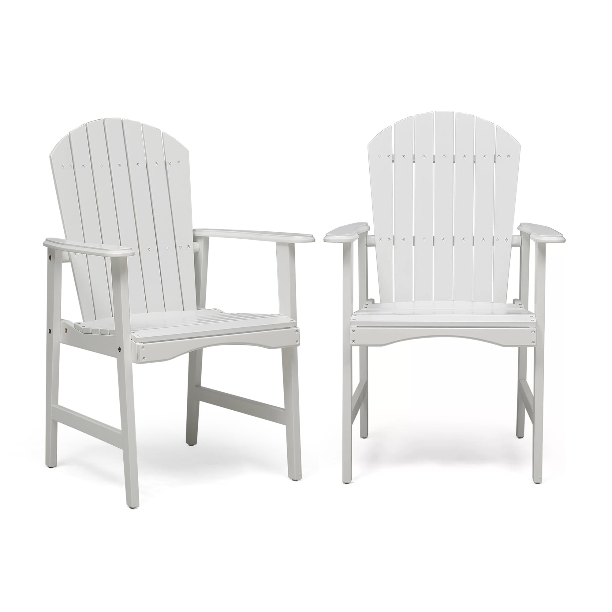 Gaierptone CRXW0GFSF7R Ourdoor Dining Chair Set of 2 White Wood Frame Dining Chair with Slat Seat