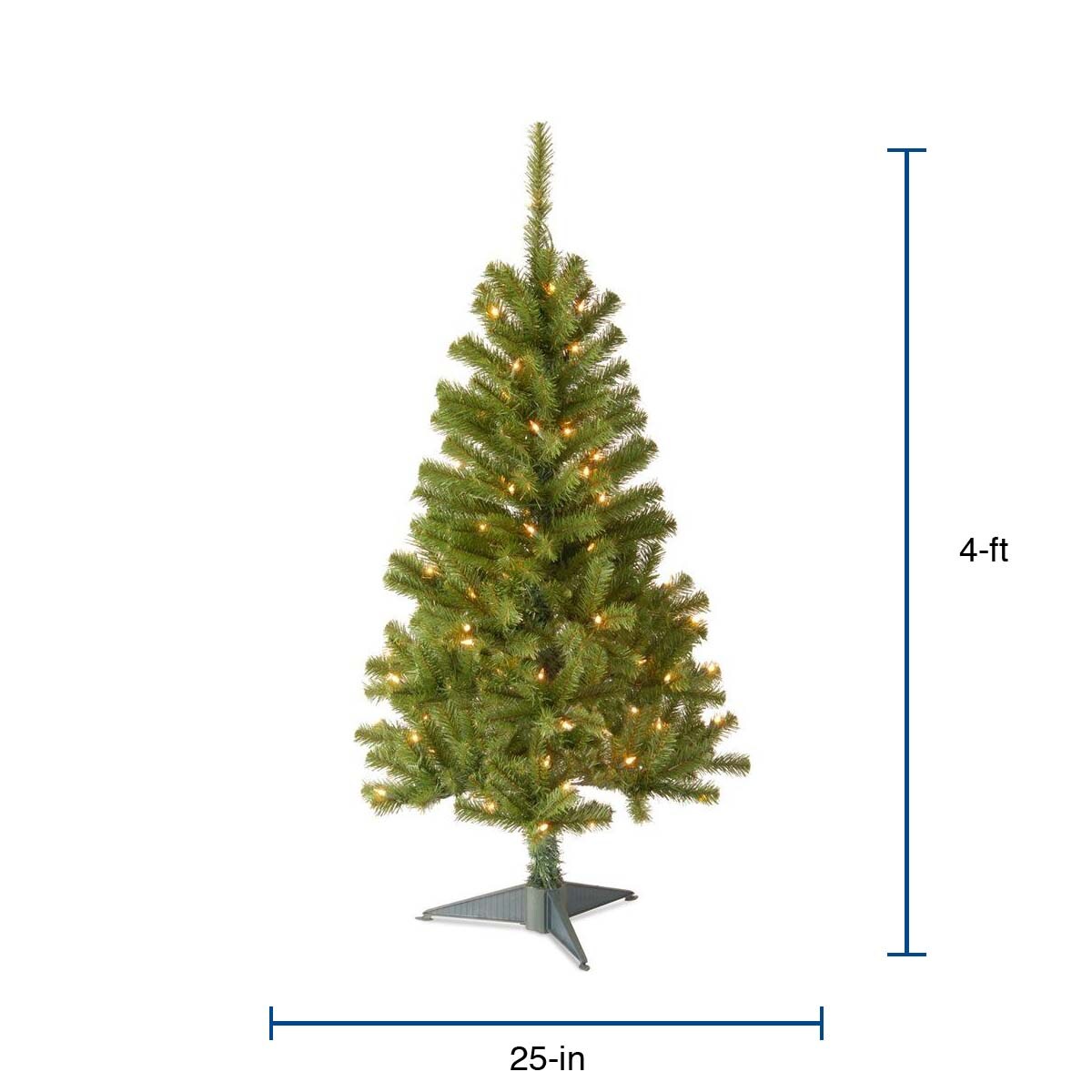 National Tree Company 4-ft Pre-Lit Slim Artificial Christmas Tree with ...
