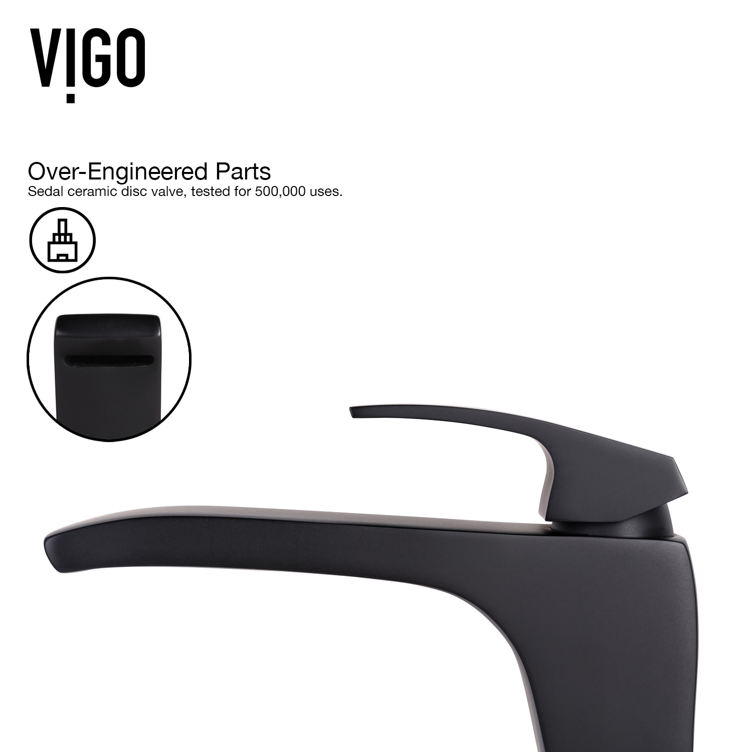 Vigo Blackstonian Matte Black Vessel 1 Handle Watersense Waterfall Bathroom Sink Faucet 1382