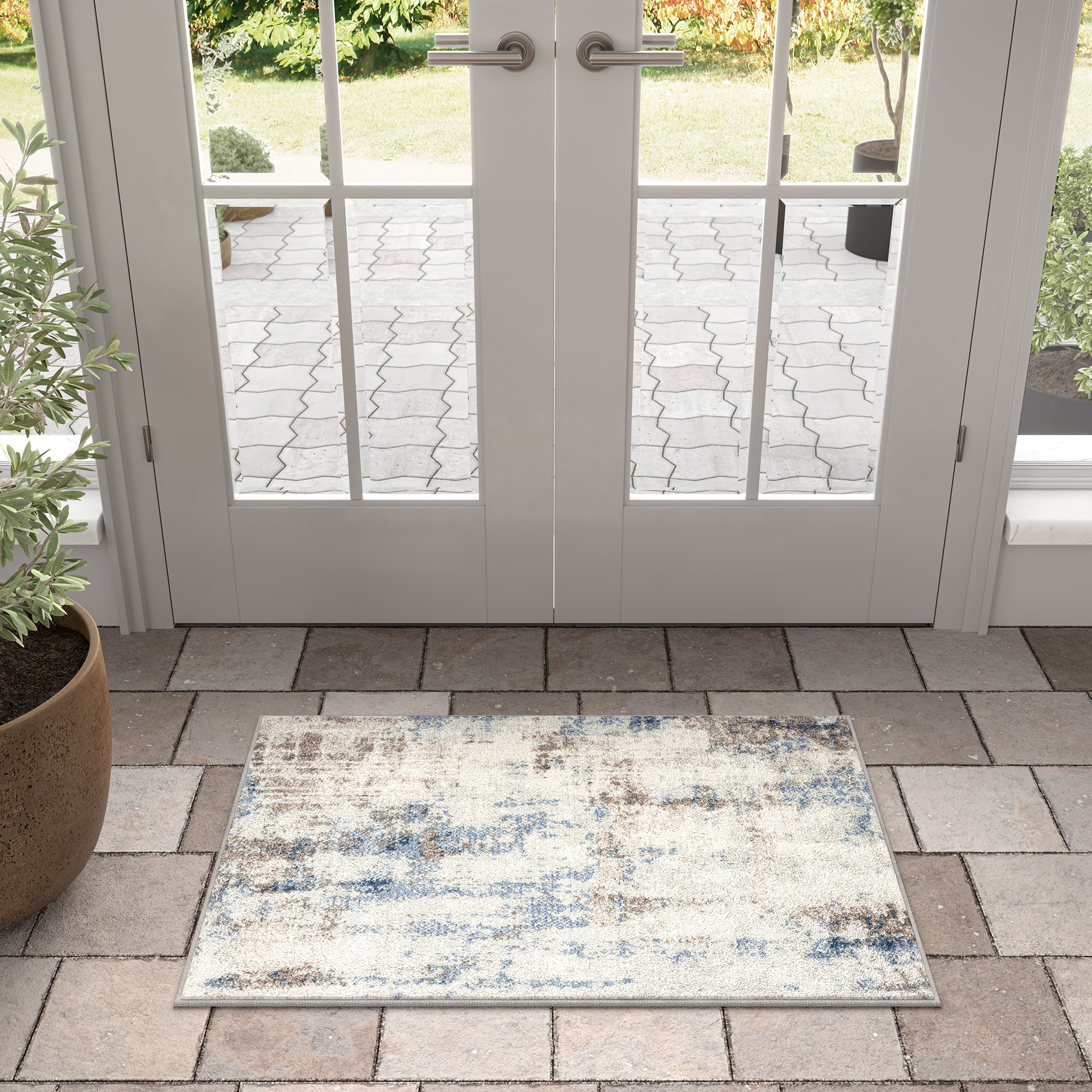 Tayse CHL1407 2X3 Chelsea 2 x 3 (ft) Loomed Polypropylene Navy Rectangular Indoor Throw rug