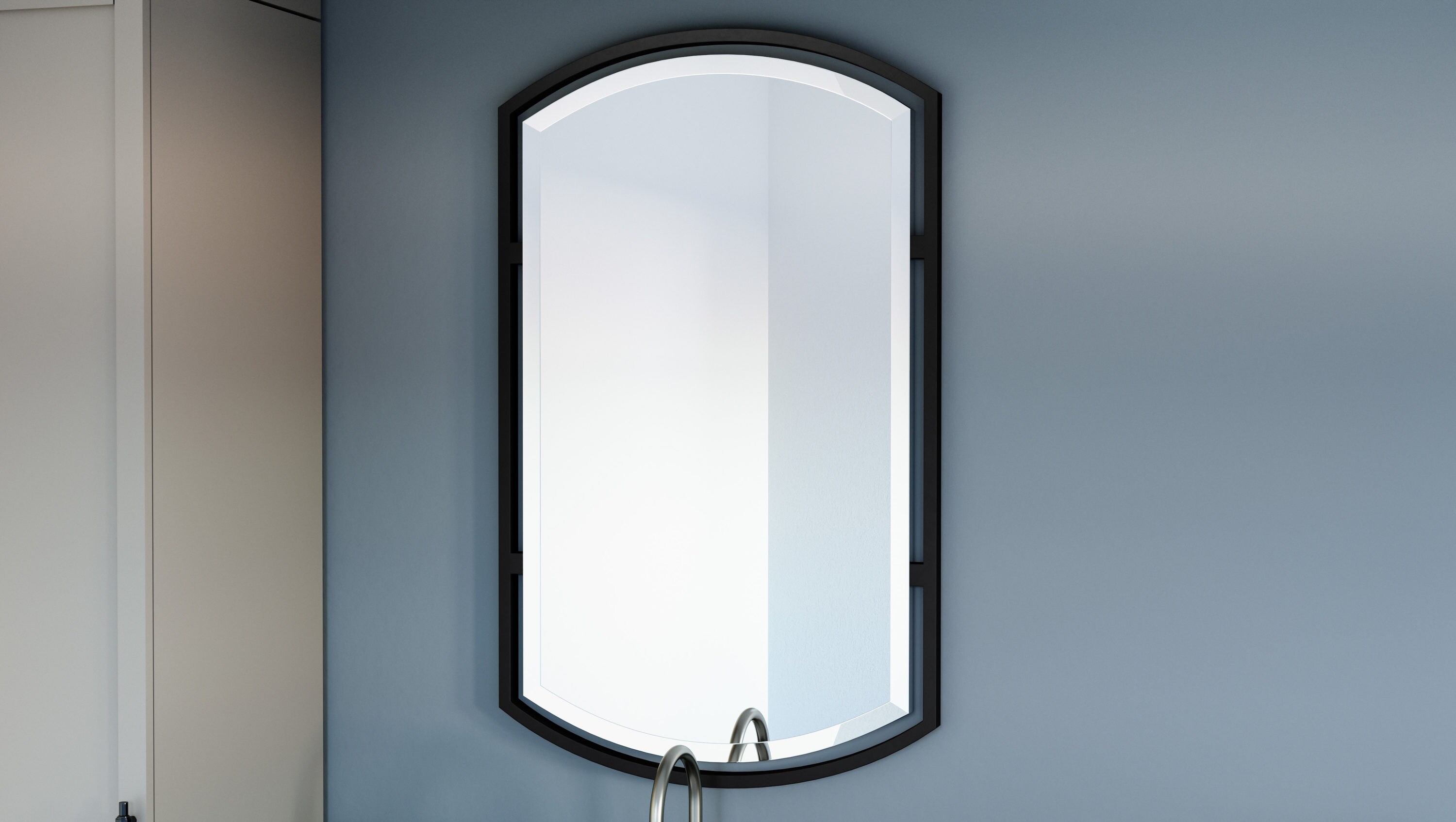 Quoizel Breckenridge 21-in W x 35-in H Matte Black Framed Wall Mirror ...