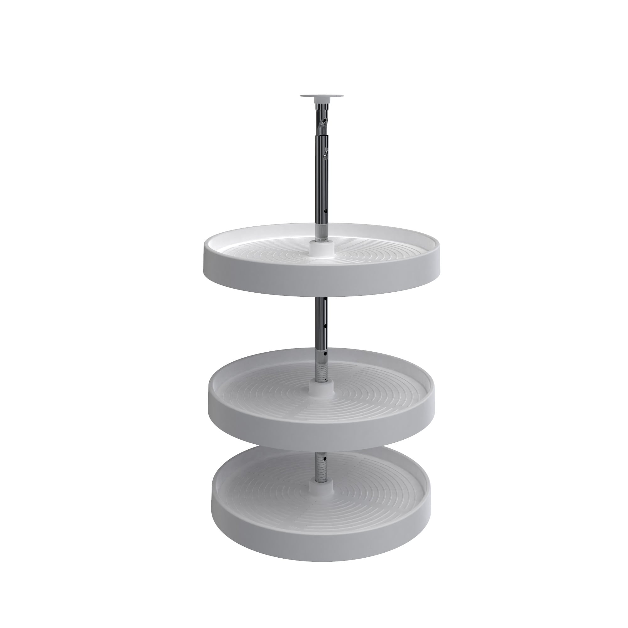 Rev-A-Shelf LD-2063-1836-11-1 3 -Tier White Plastic Adjustable Height Full circle Cabinet Lazy Susan