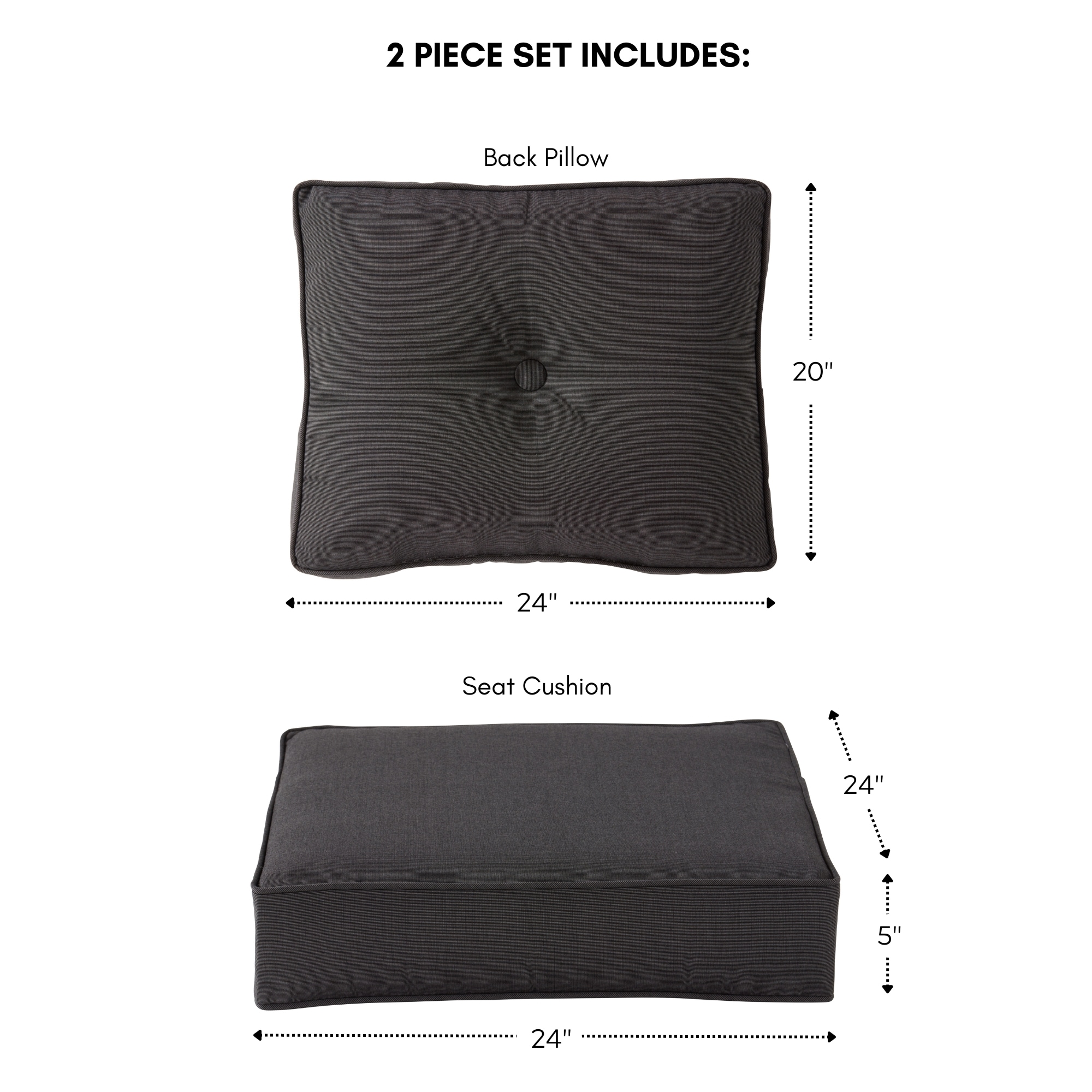 Greendale Home Fashions SC7830-COAL Patio-Furniture-Cushions - View #9