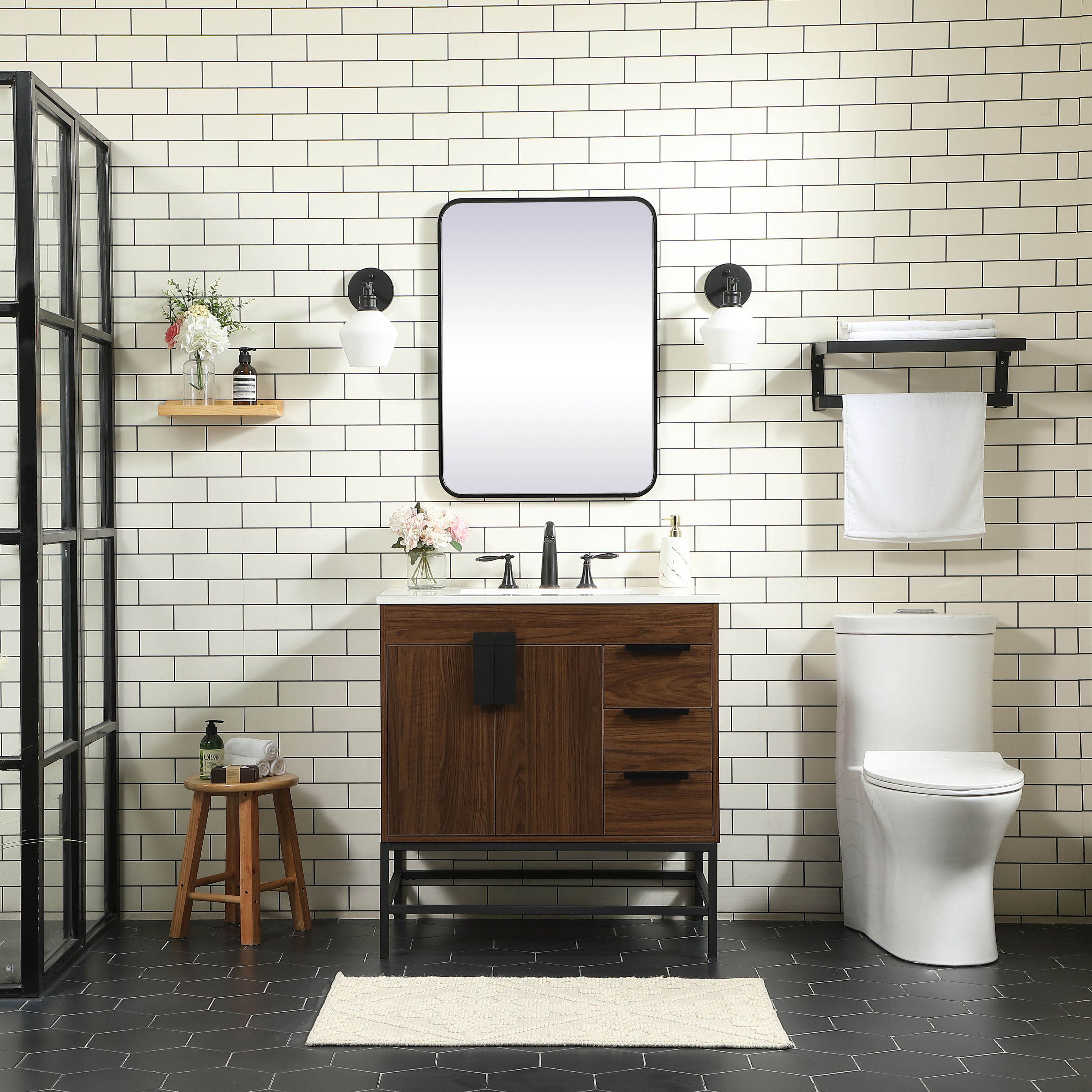 Elegant Decor HF146496MWT Bath-Vanity-Combo - View #5