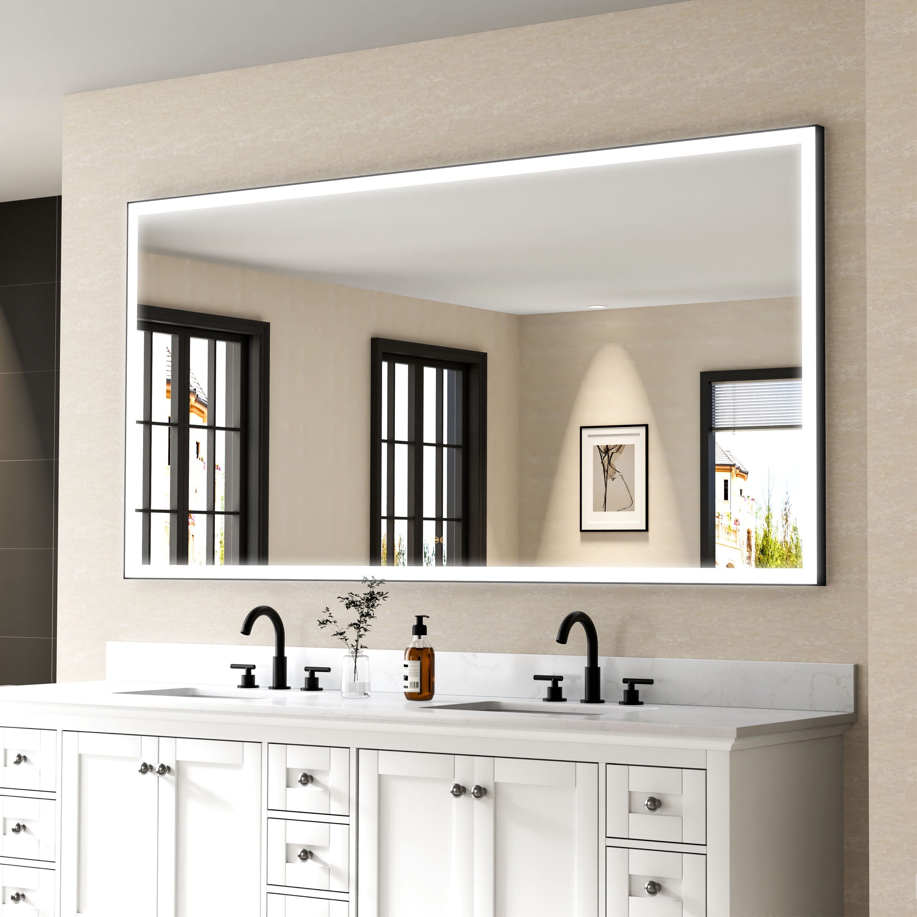 WELLFOR W5FM8442MB Framed-Bath-Mirrors - View #11