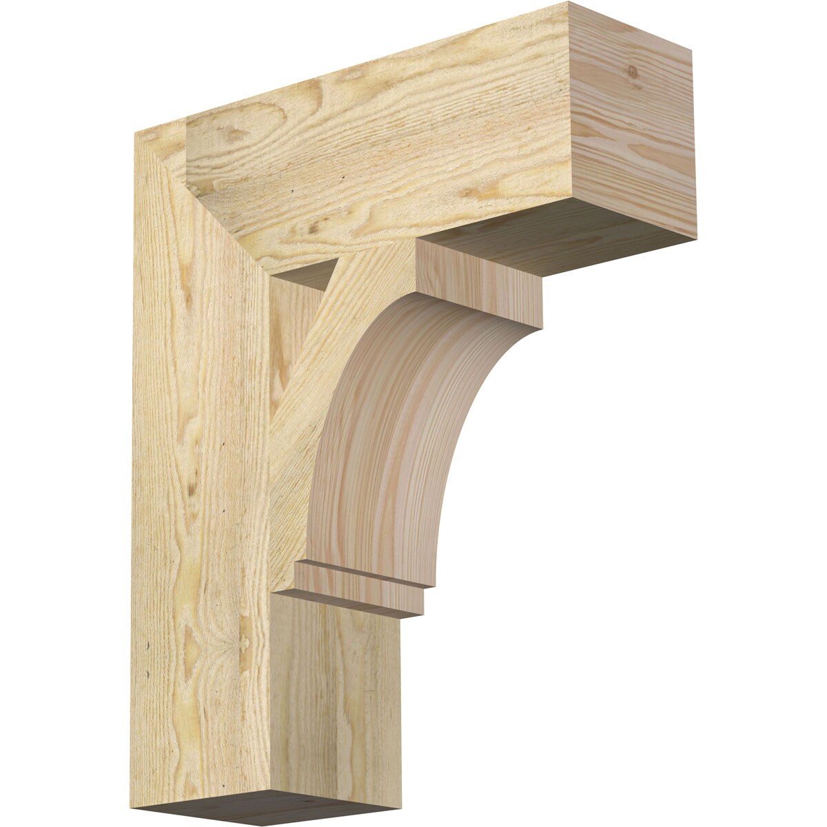 Ekena Millwork BKT06X18X22IMP05RDF Imperial Block Rough Sawn 6-in x 18-in x 22-in Douglas fir Brown Wood Standard bracket