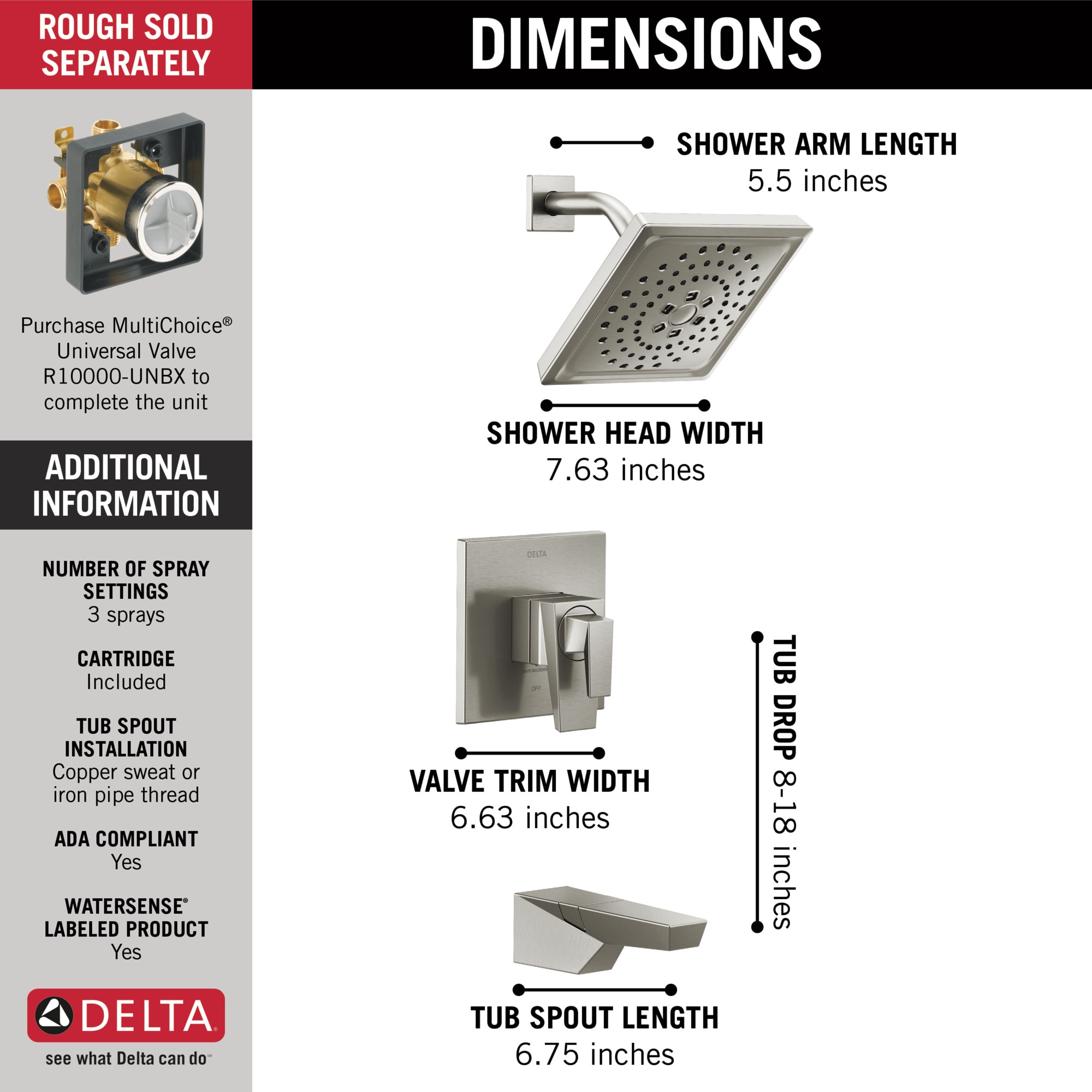 Delta T17443-SS-PR Tub-Shower-Faucets - View #5