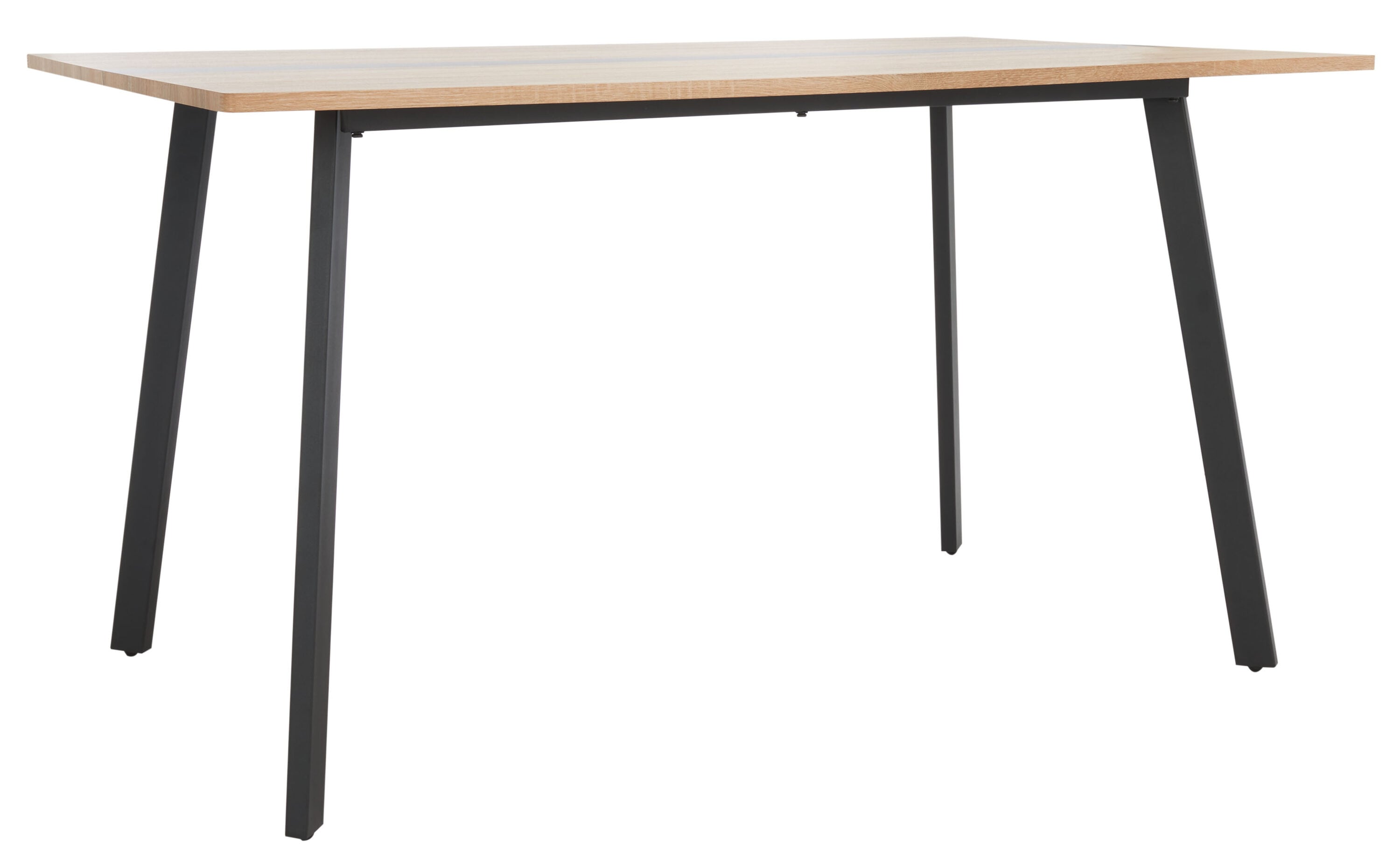 Leith Natural Wood & Black Metal Scandinavian Dining Table