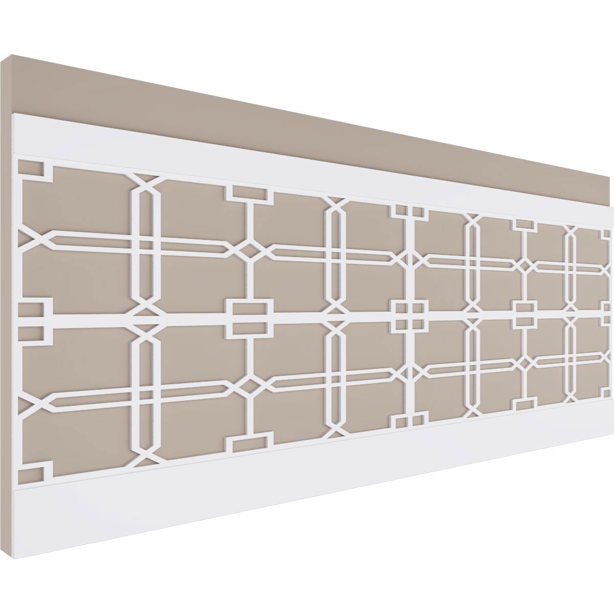 Ekena Millwork WPK36X94EWD 36-in x 94-1/2-in Smooth Paintable/Stainable White PVC Wainscoting Fretwork Wall Panel ( 23.64-sq ft )