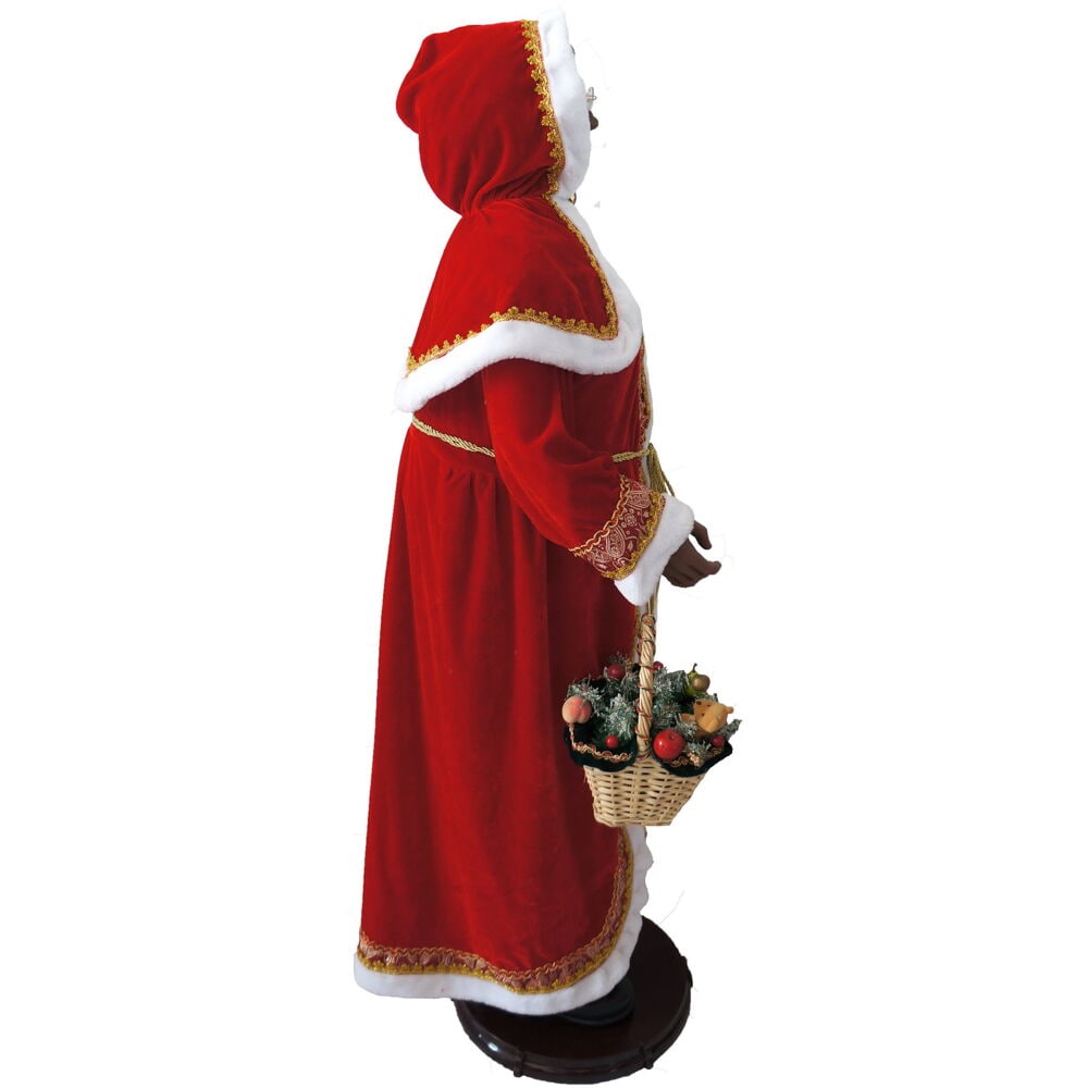 58-Inch Red and White Resin Dancing Mrs. Claus Figurine